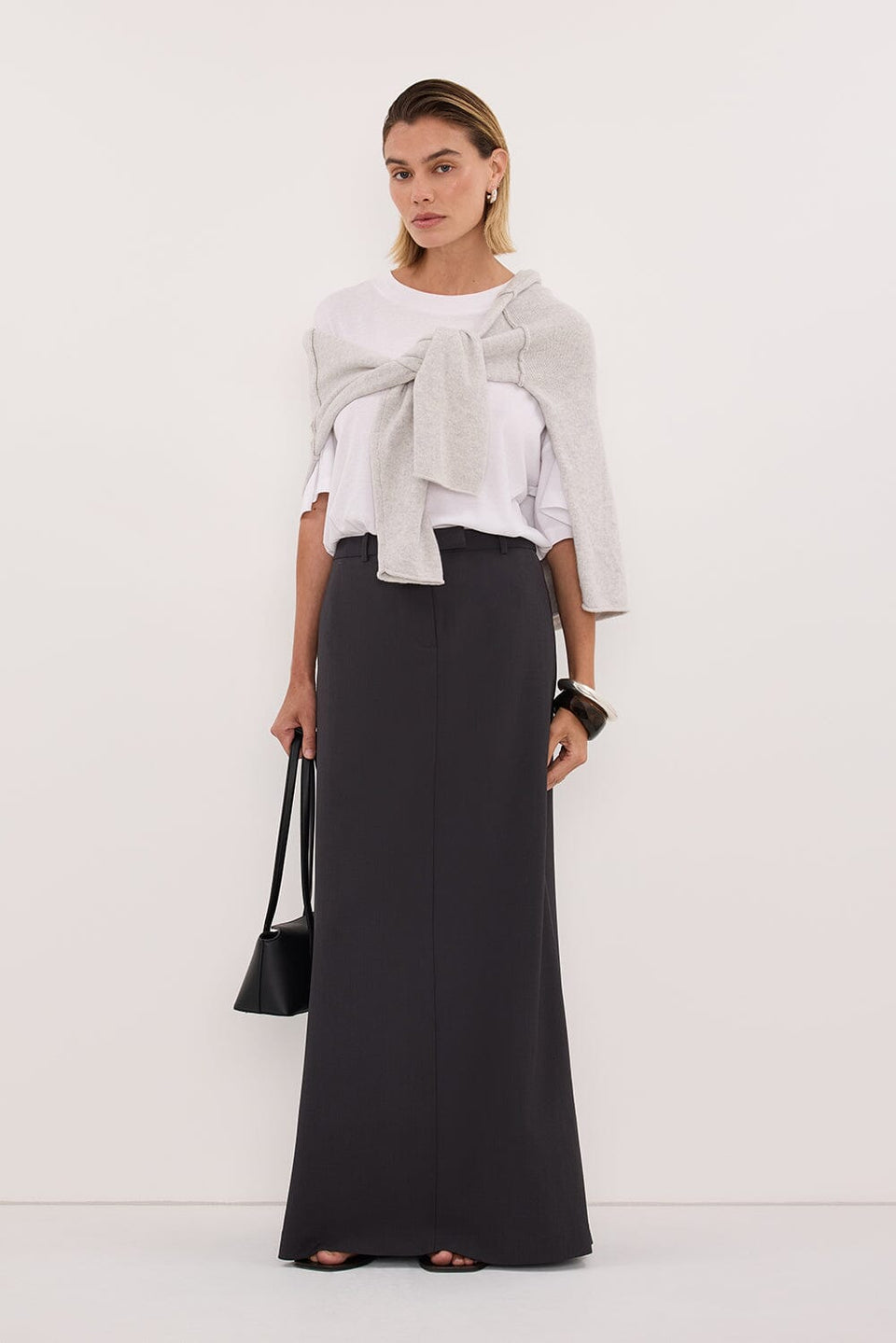 PARKER GREY TAILORED MAXI SKIRT Clothing DISSH Boutiques 