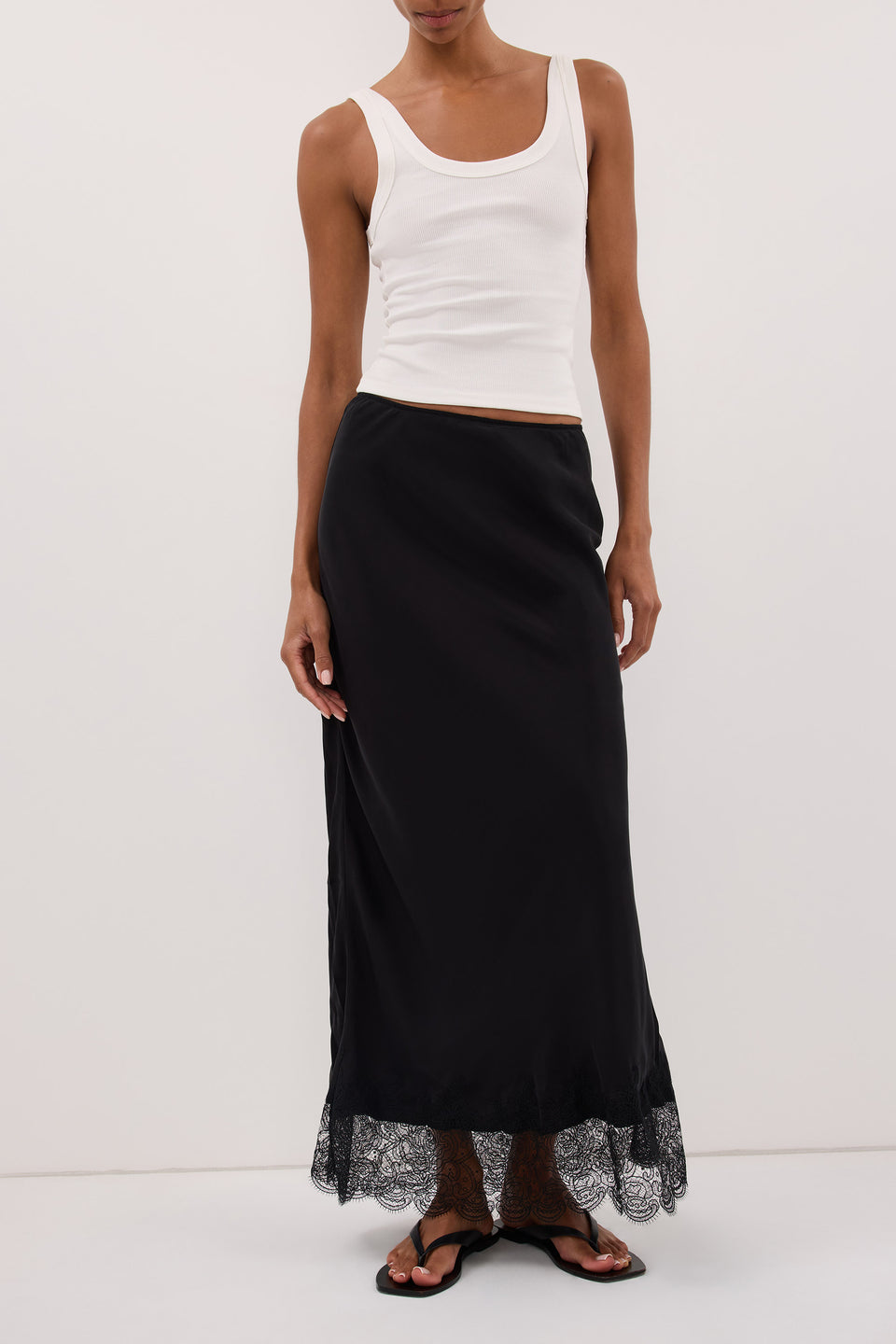 MINA BLACK CUPRO LACE SKIRT - PRE ORDER