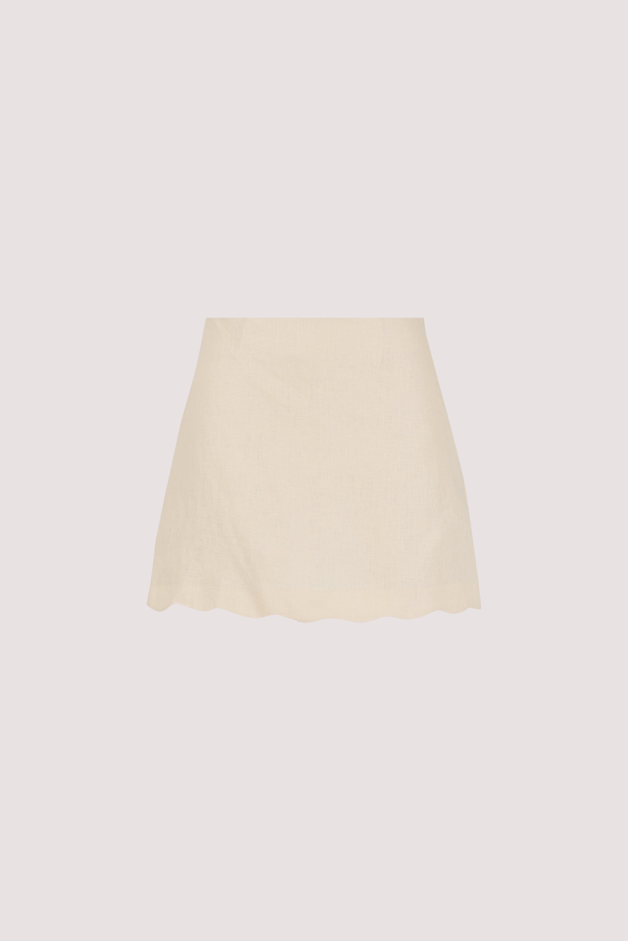 LELA SANDSTONE LINEN SKORT