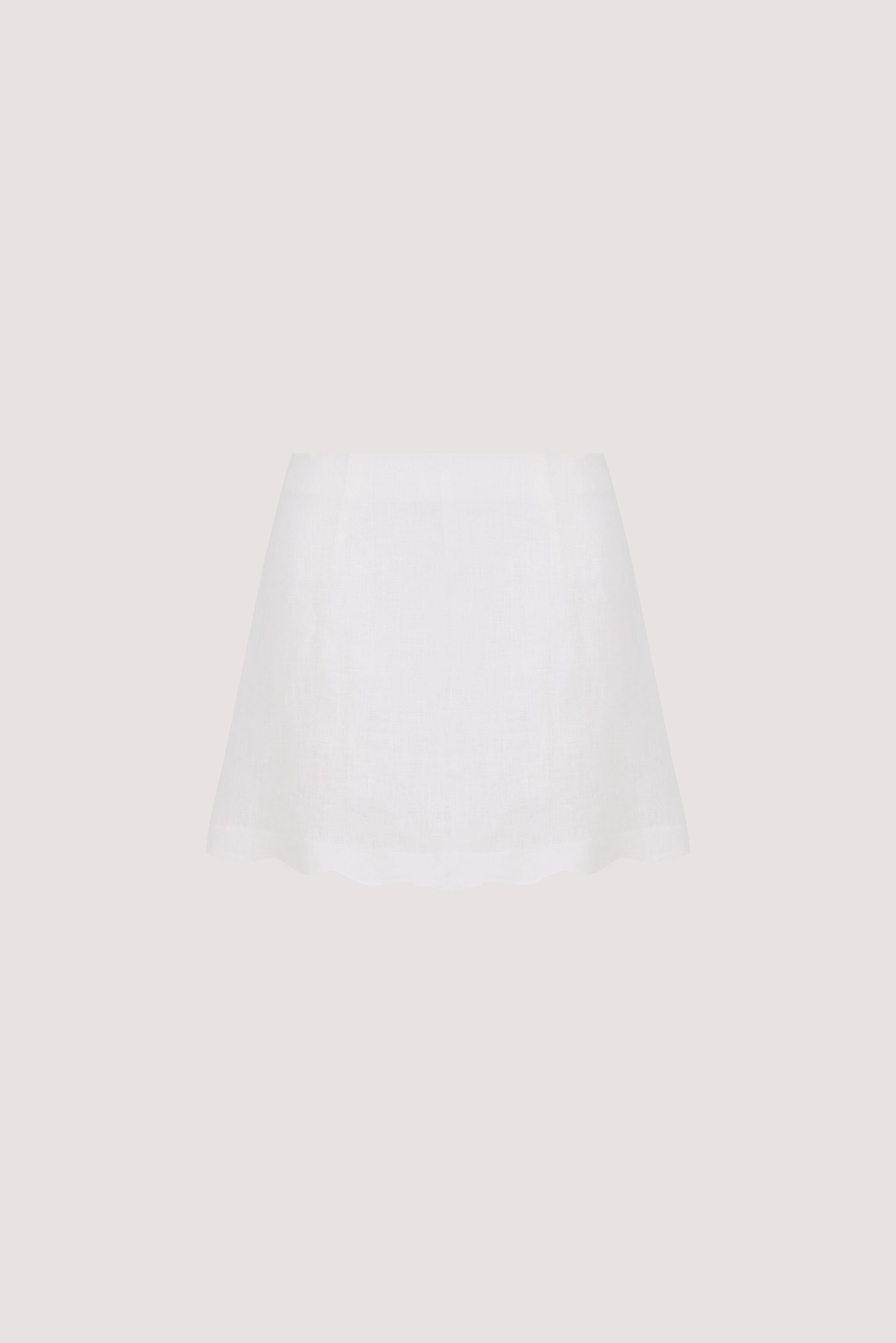 LELA WHITE LINEN SKORT