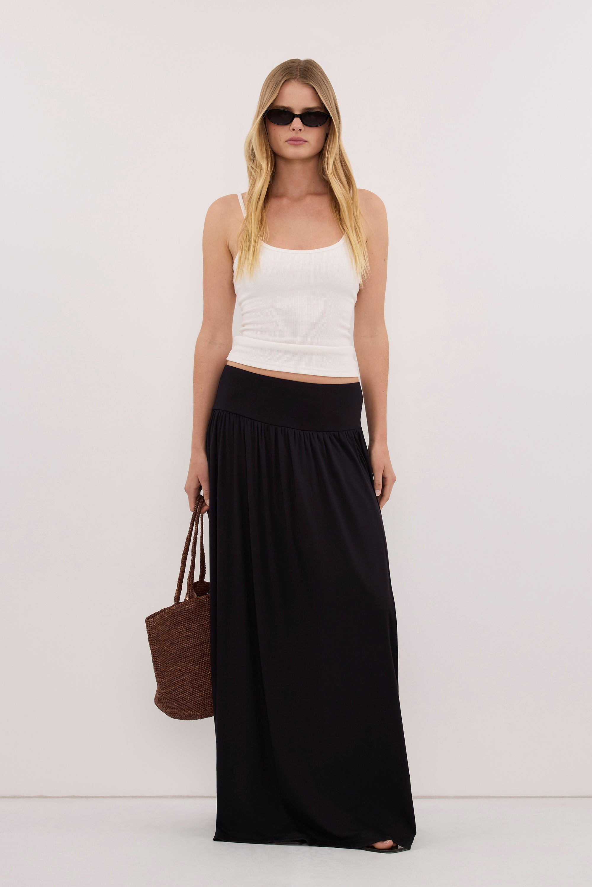 ELSIE BLACK MODAL MAXI SKIRT