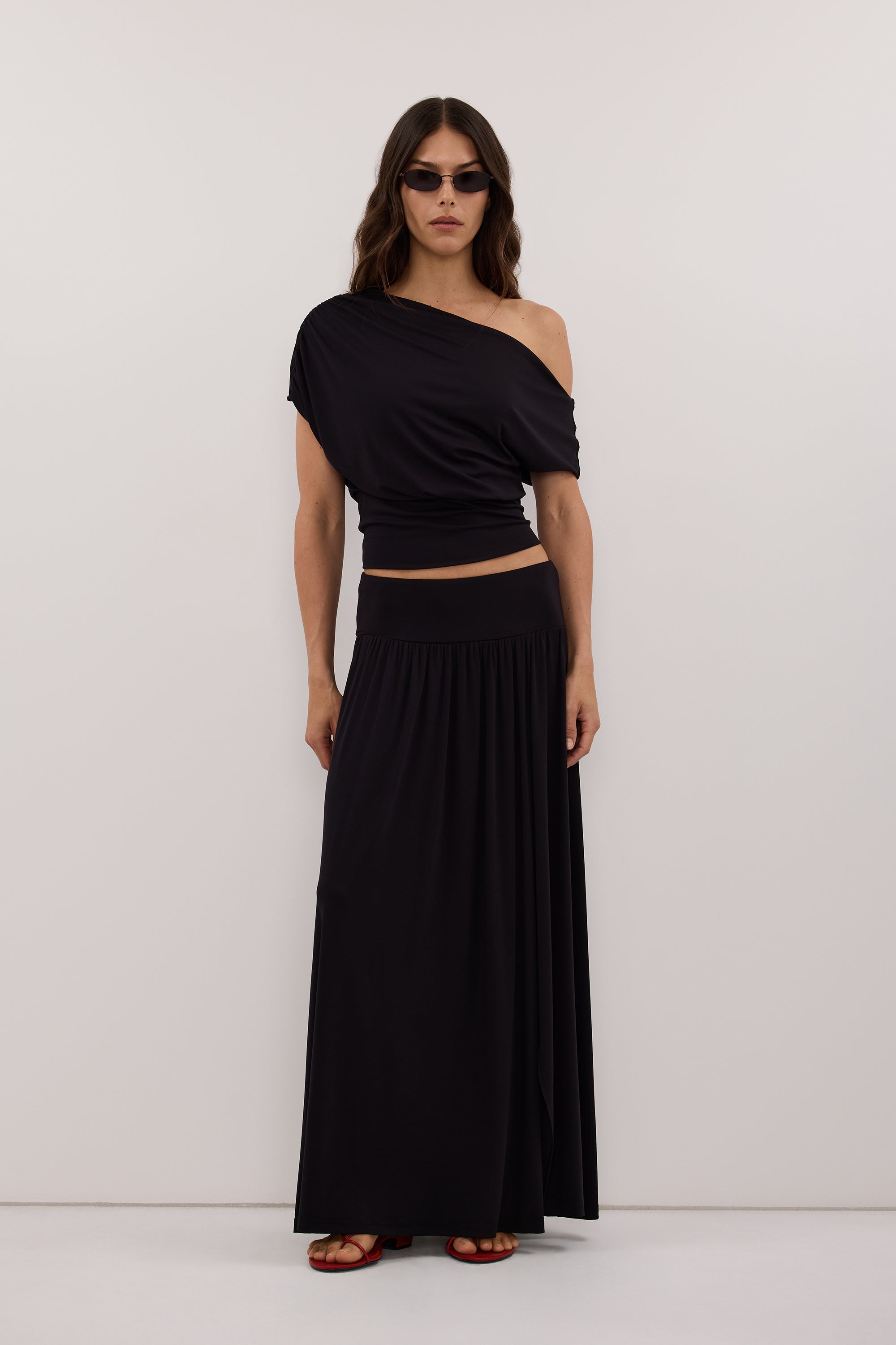 ELSIE BLACK MODAL MAXI SKIRT
