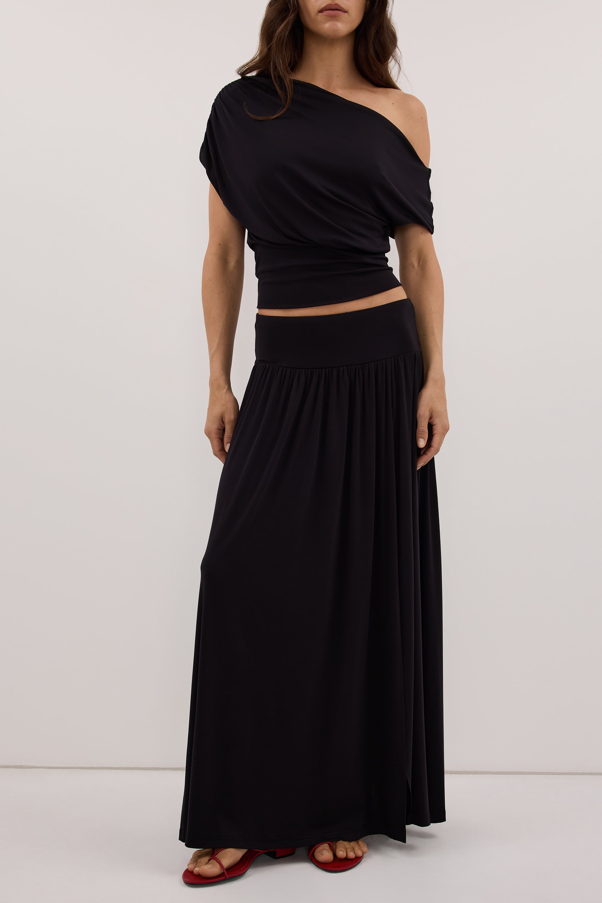 ELSIE BLACK MODAL MAXI SKIRT