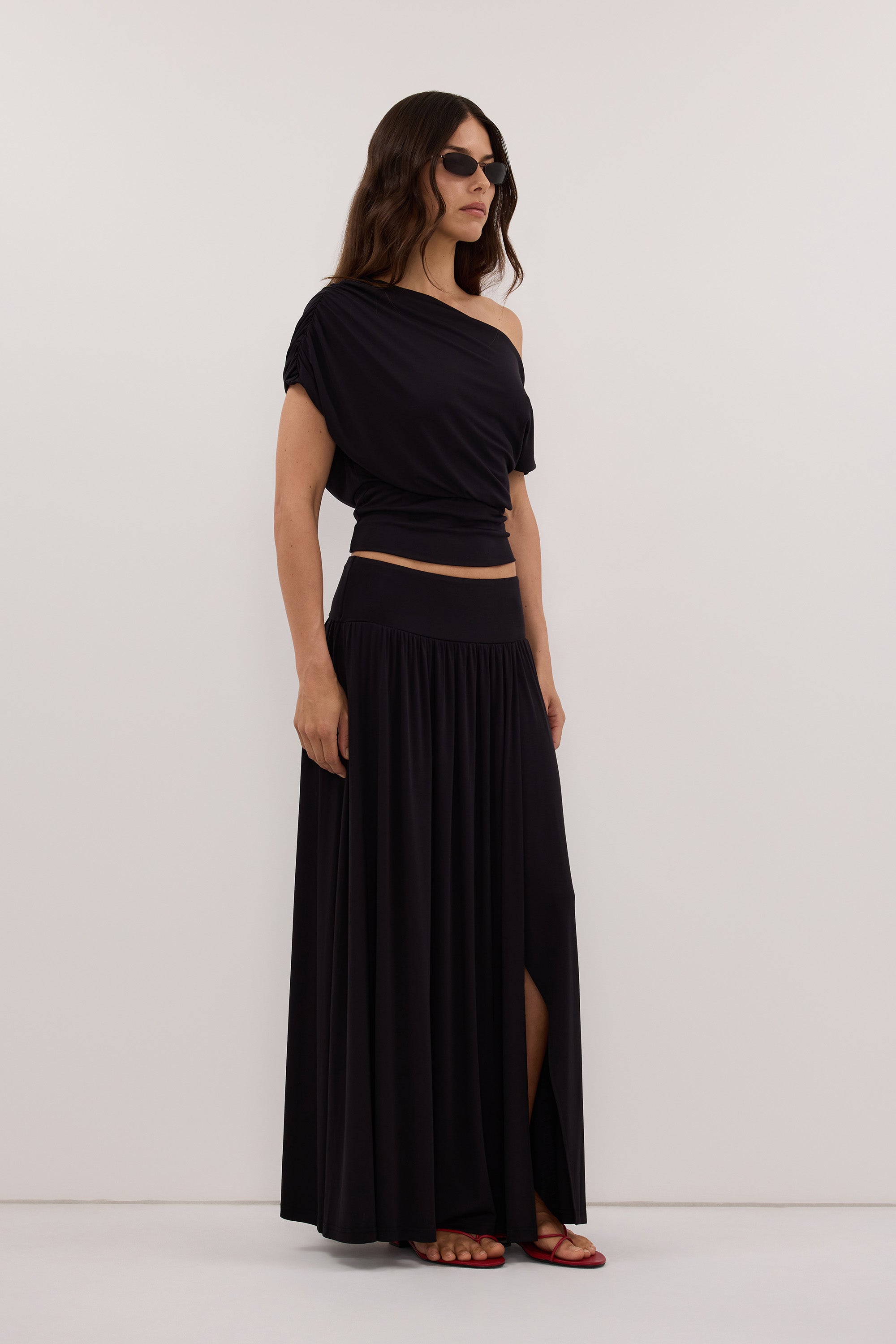 ELSIE BLACK MODAL MAXI SKIRT