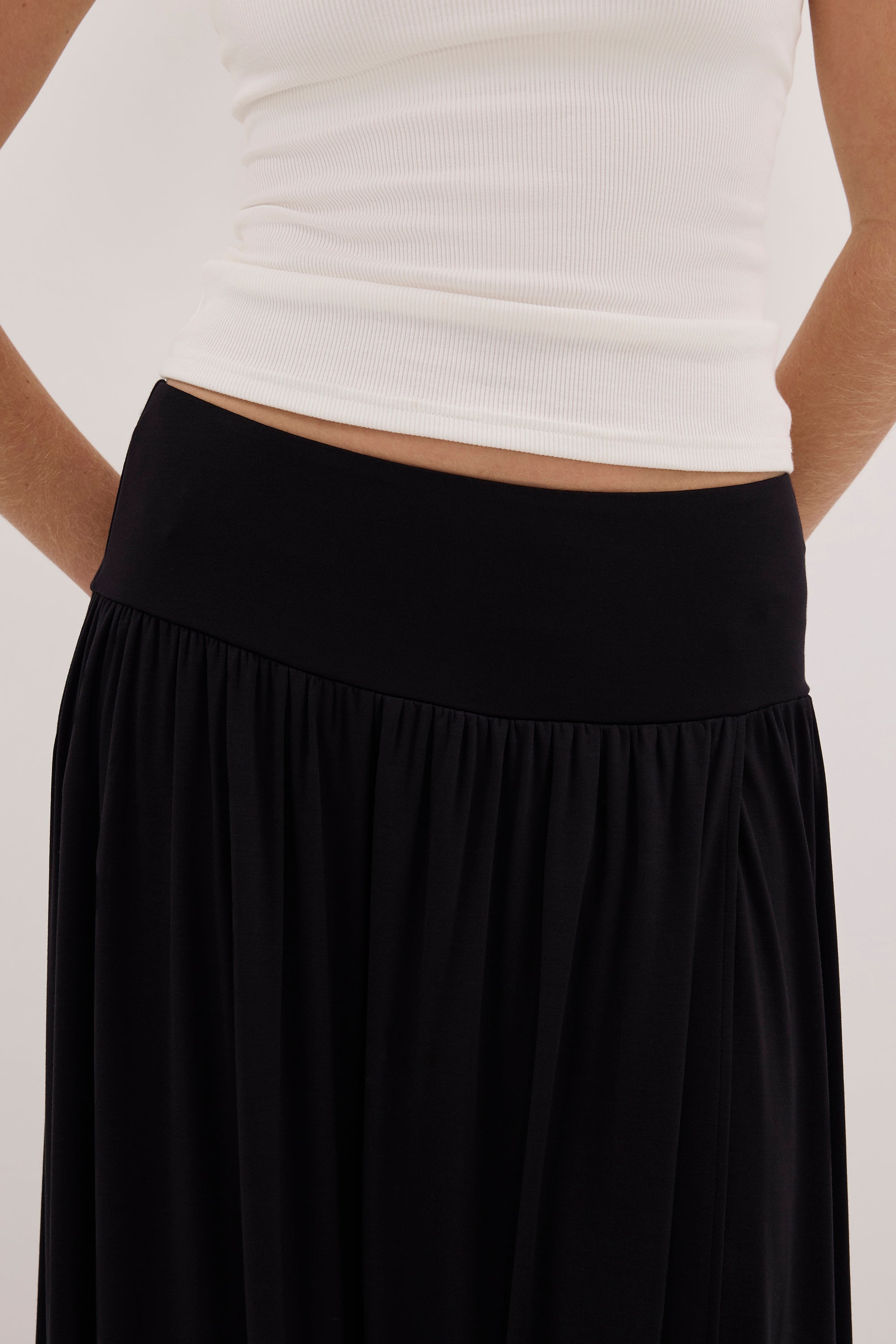 ELSIE BLACK MODAL MAXI SKIRT