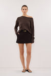 MONIQUE PEAT CHOC TAILORED SKORT