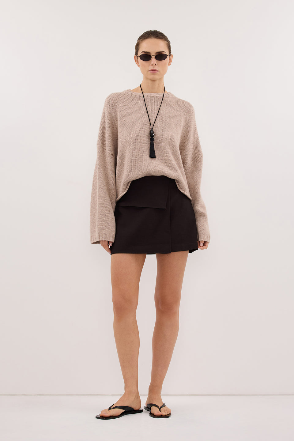 WINSOR PEAT CHOC TAILORED SKIRT