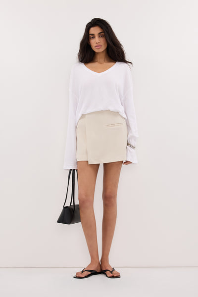 Anaya  wearing DANICA BONE ASYM WRAP SKORT