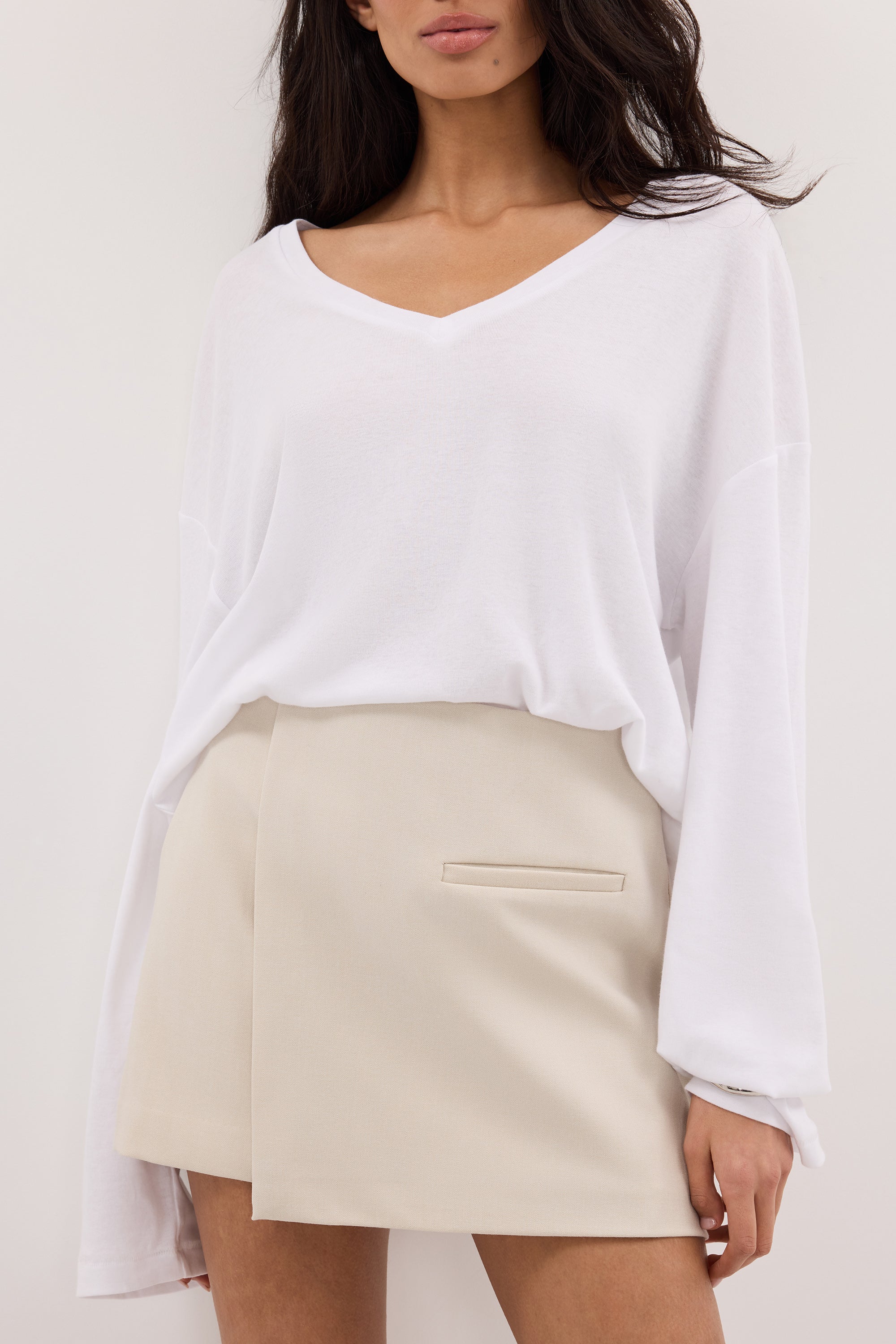 DANICA BONE ASYM WRAP SKORT