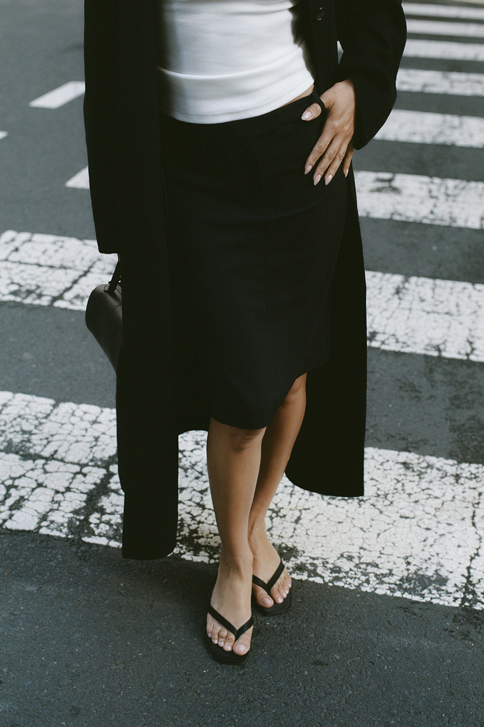 PARKER BLACK KNEE LENGTH SKIRT - PRE ORDER