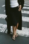 PARKER BLACK KNEE LENGTH SKIRT