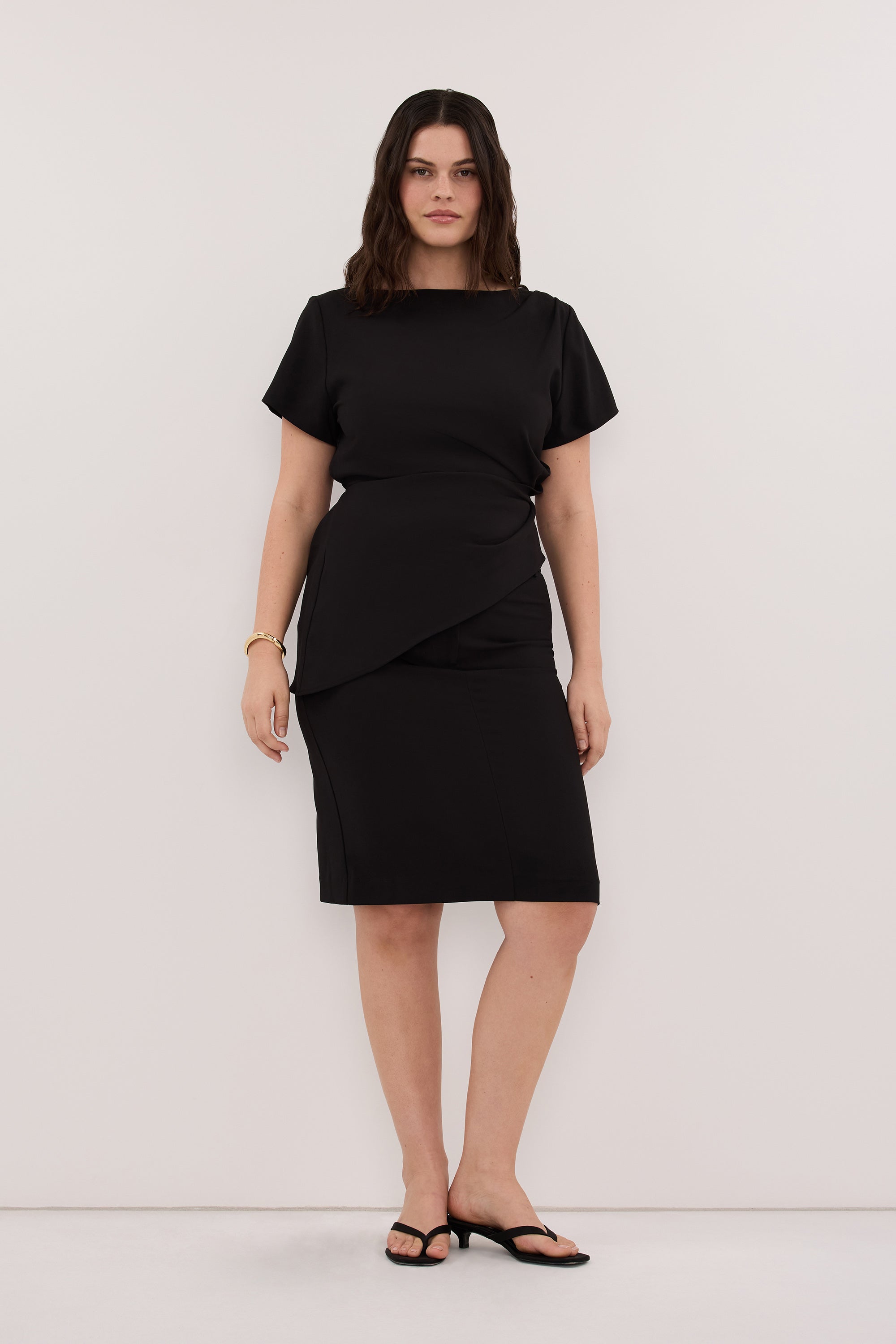 PARKER BLACK KNEE LENGTH SKIRT