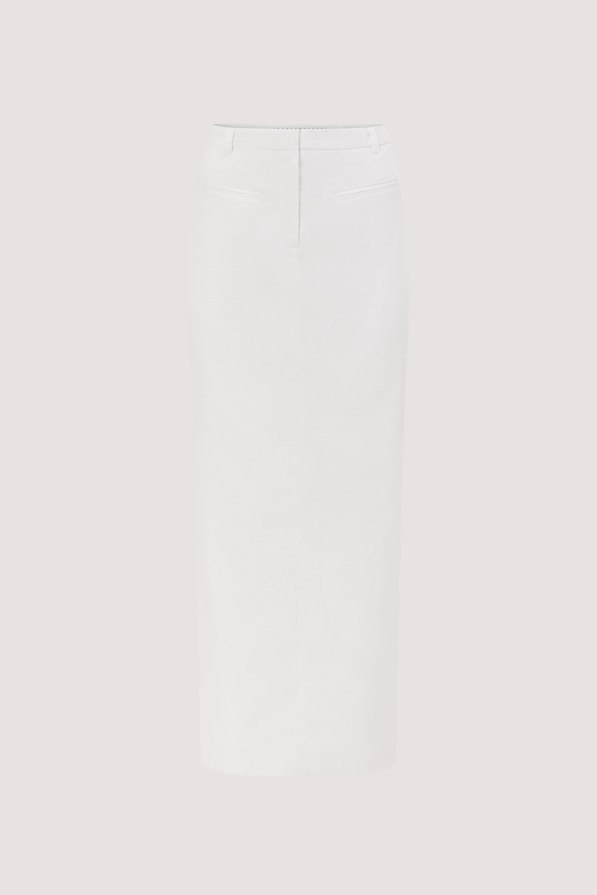 WINONA WHITE LINEN MIDI SKIRT