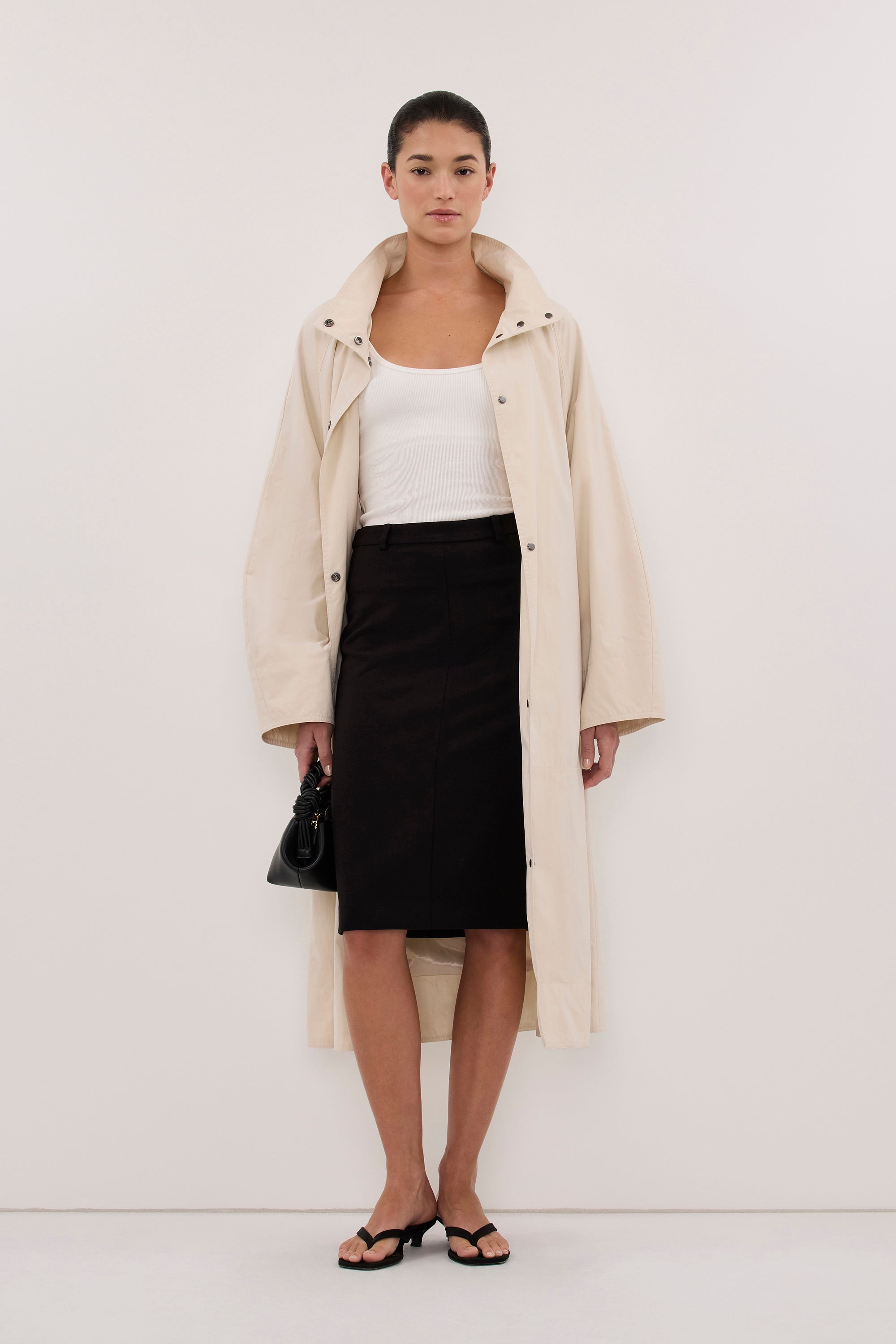 CHIARA BLACK BELOW THE KNEE SKIRT