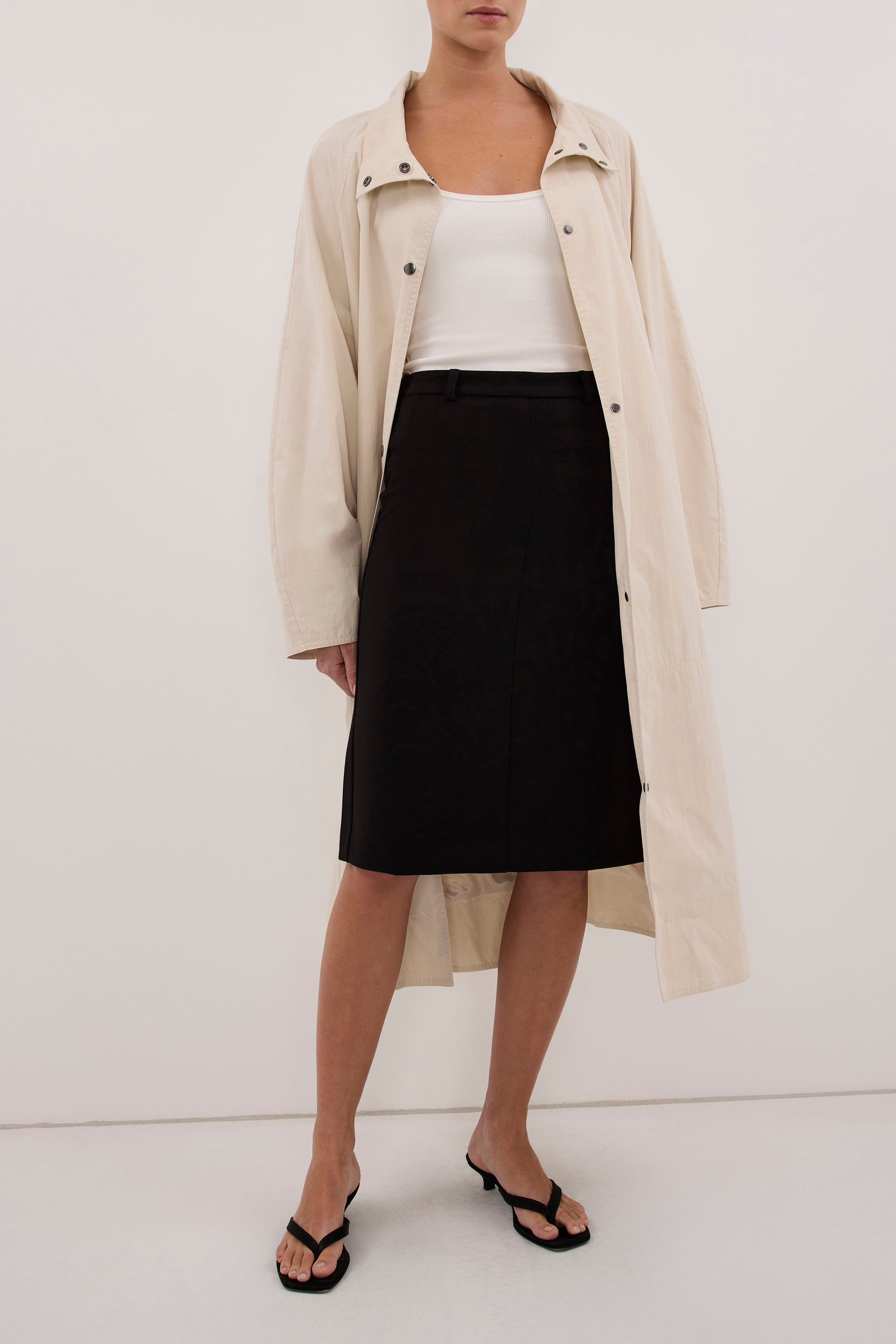 CHIARA BLACK BELOW THE KNEE SKIRT