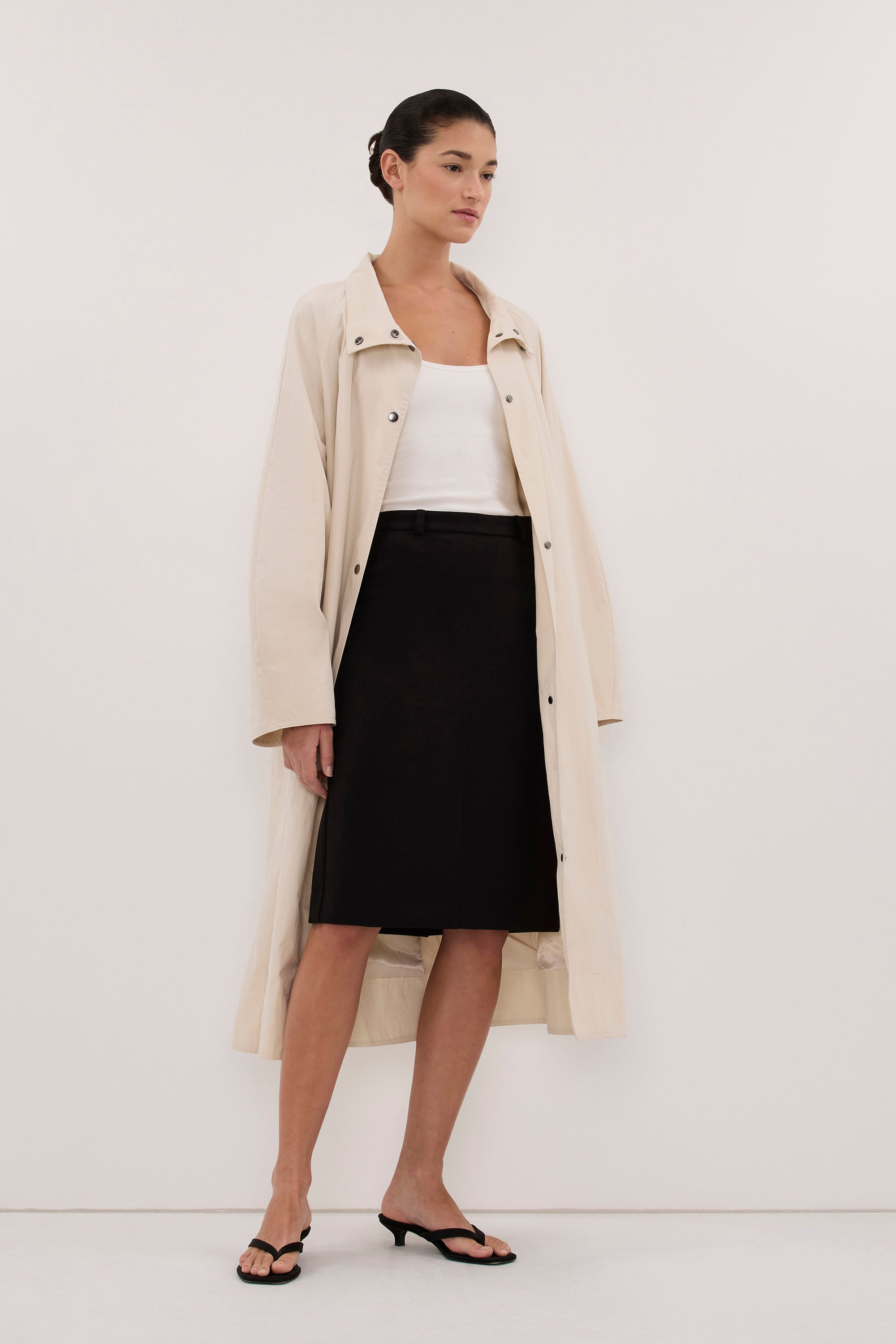 CHIARA BLACK BELOW THE KNEE SKIRT