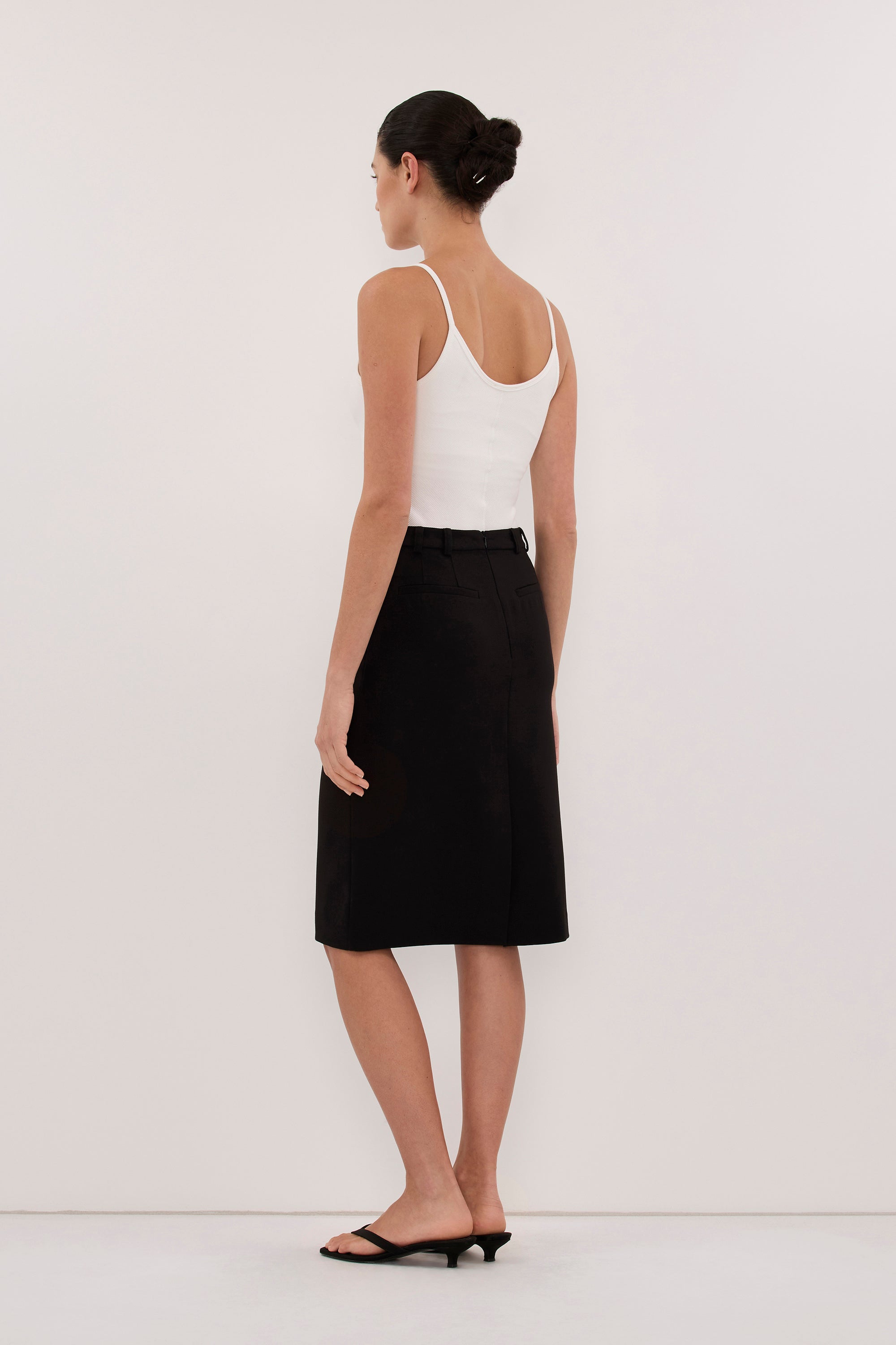 CHIARA BLACK BELOW THE KNEE SKIRT