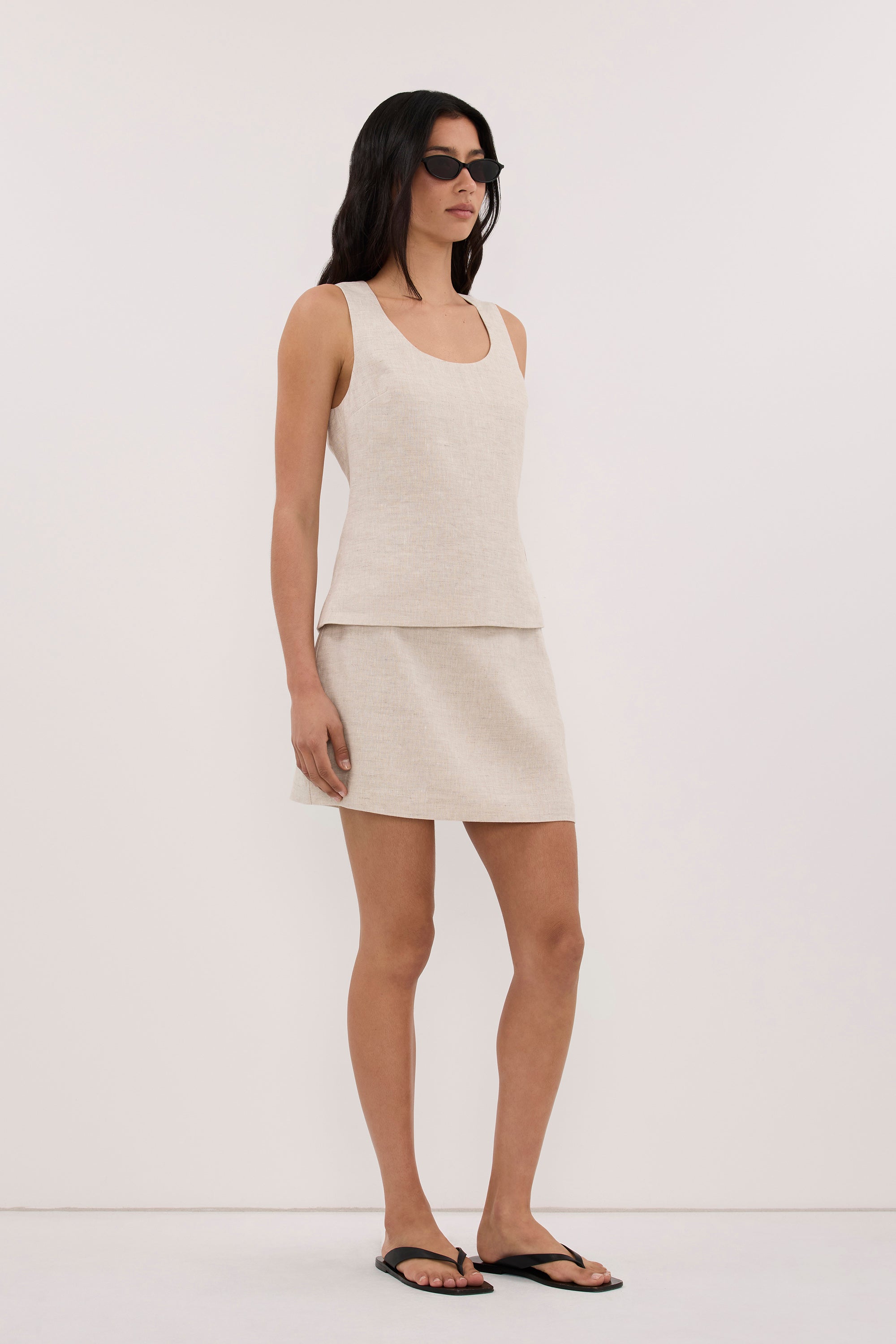 AURELI NATURAL LINEN SKORT