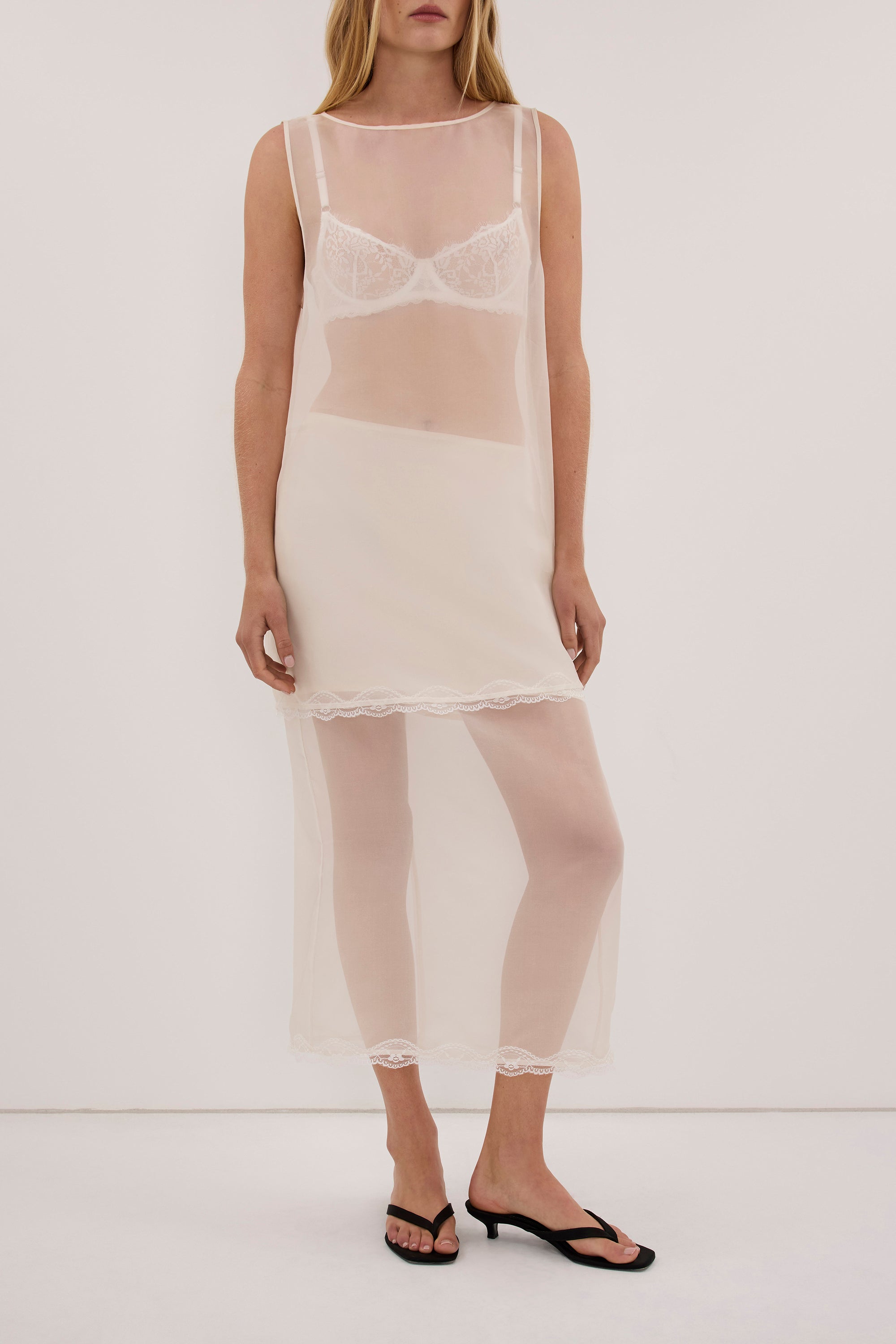 RAPHAEL IVORY SILK ORGANZA SKIRT