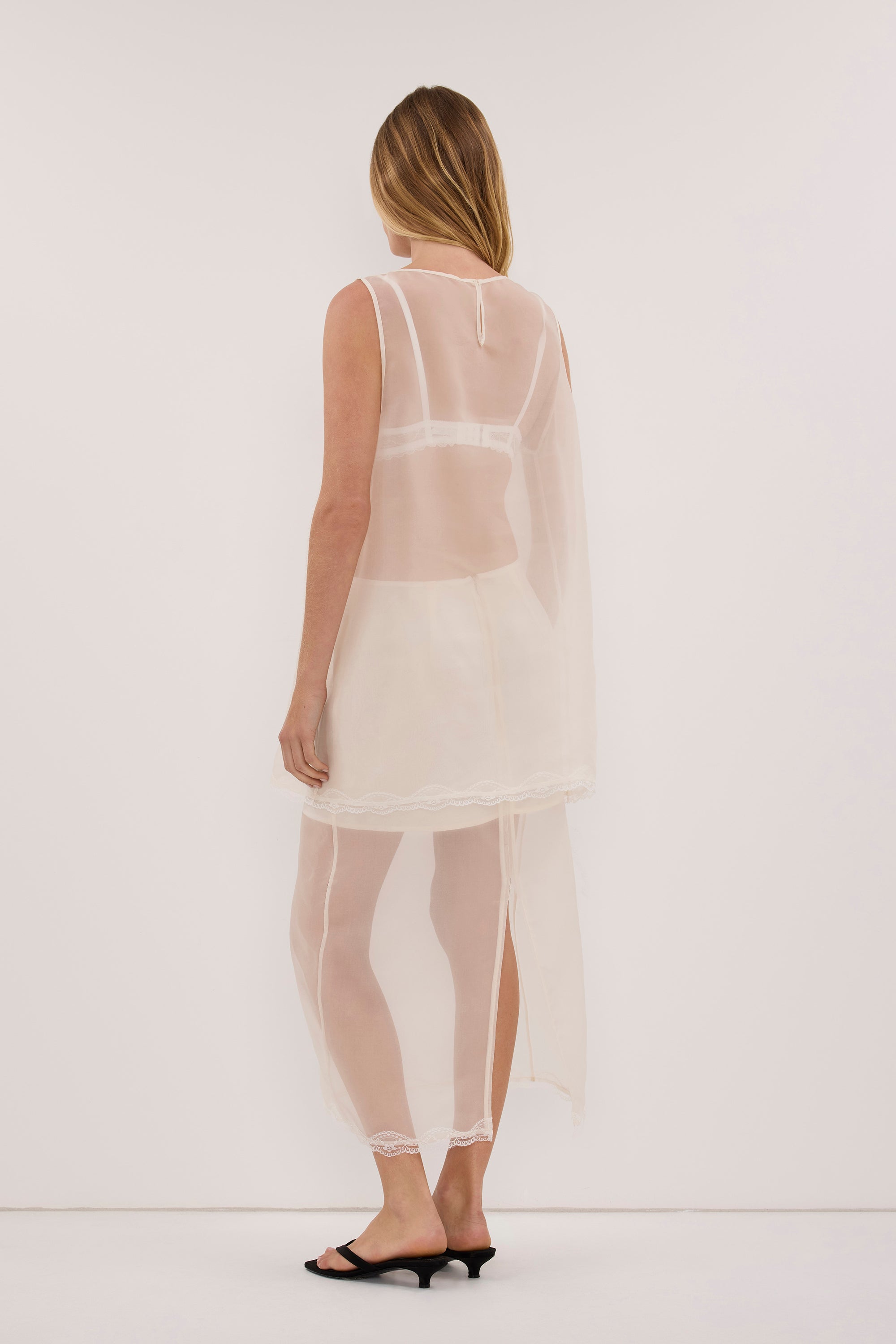 RAPHAEL IVORY SILK ORGANZA SKIRT