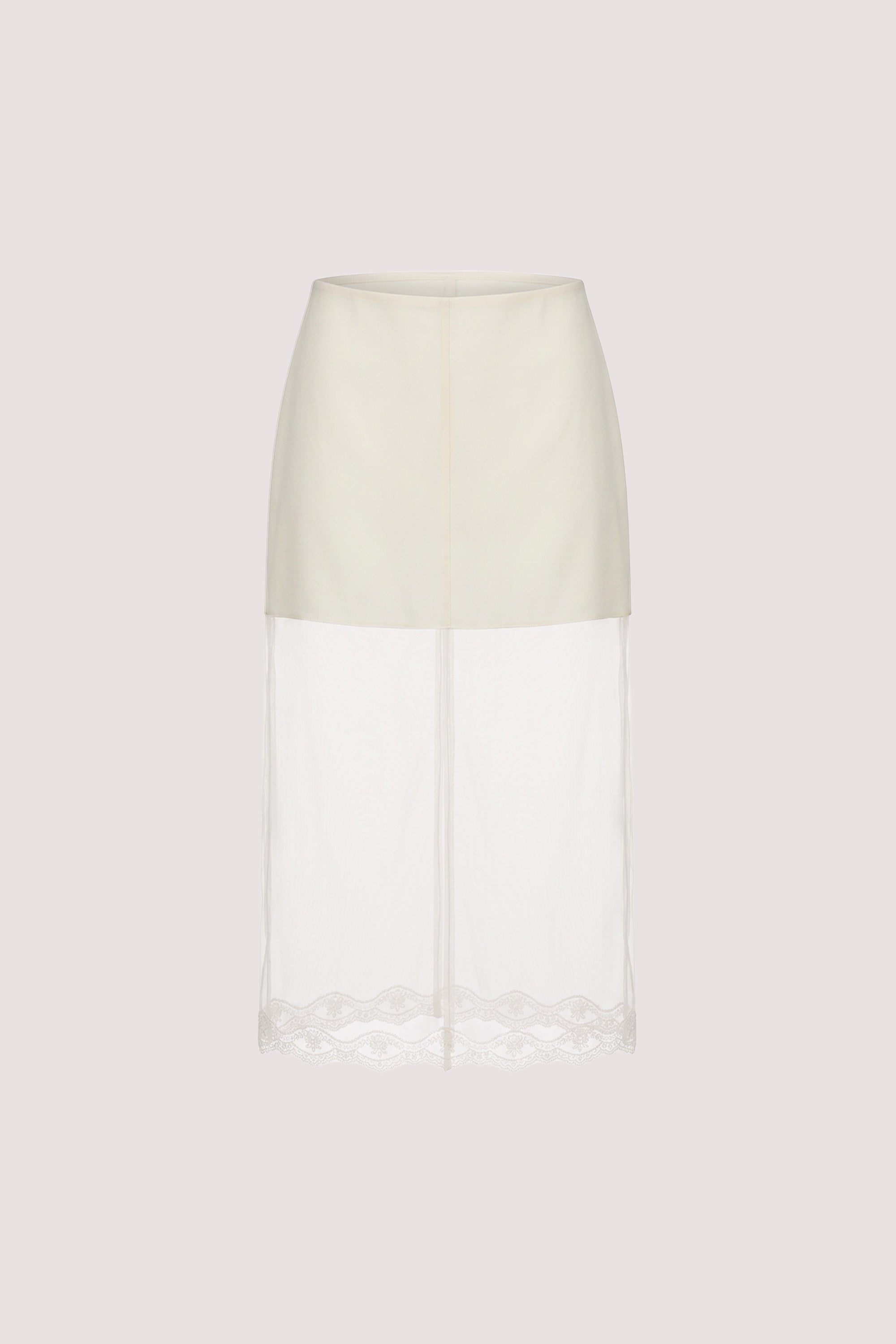 RAPHAEL IVORY SILK ORGANZA SKIRT