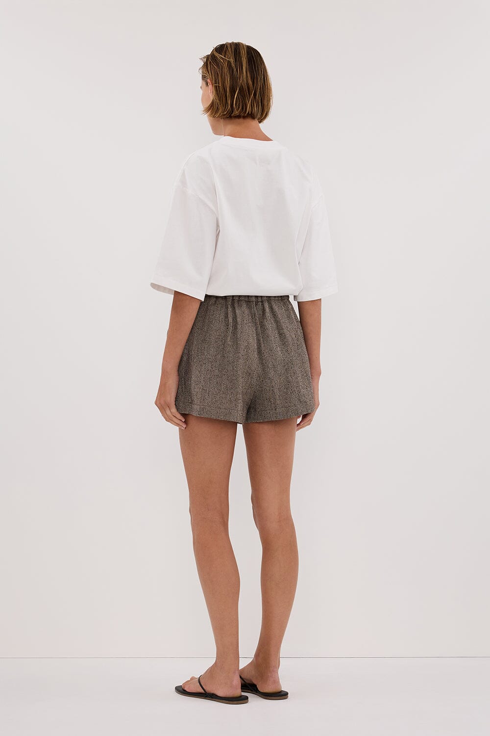 FRANKIE CHOC TWEED ELASTIC SHORT Clothing DISSH Boutiques 