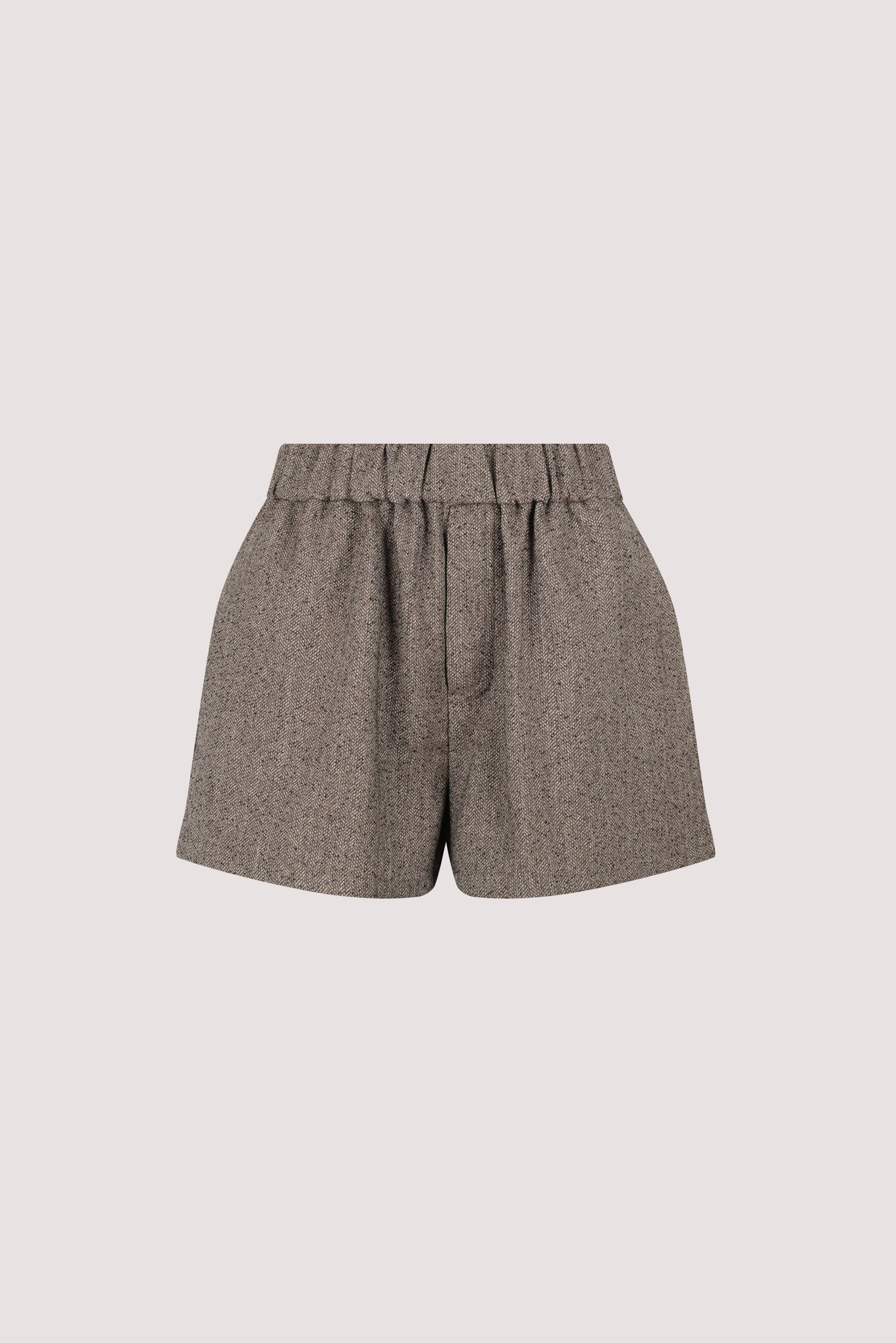 FRANKIE CHOC TWEED ELASTIC SHORT | Dissh