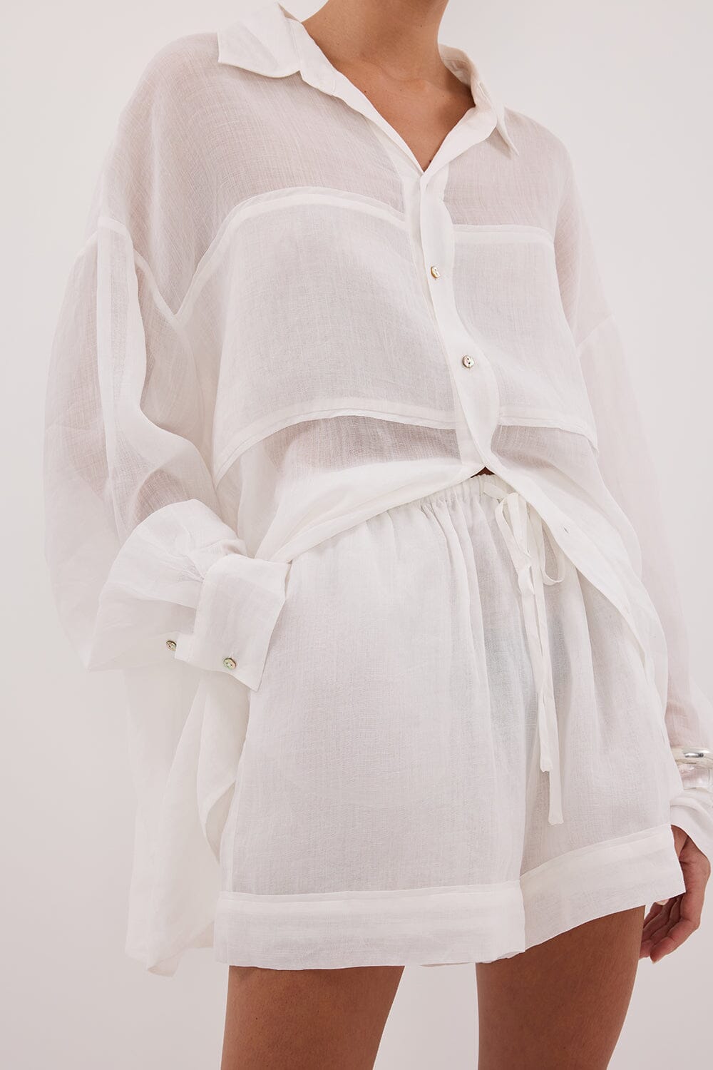 KAI WHITE RAMIE SHORT Clothing DISSH Boutiques 
