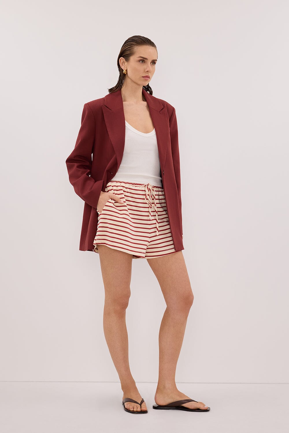 NOLA SAHARA STRIPE DRAWSTRING SHORT Clothing DISSH Boutiques 