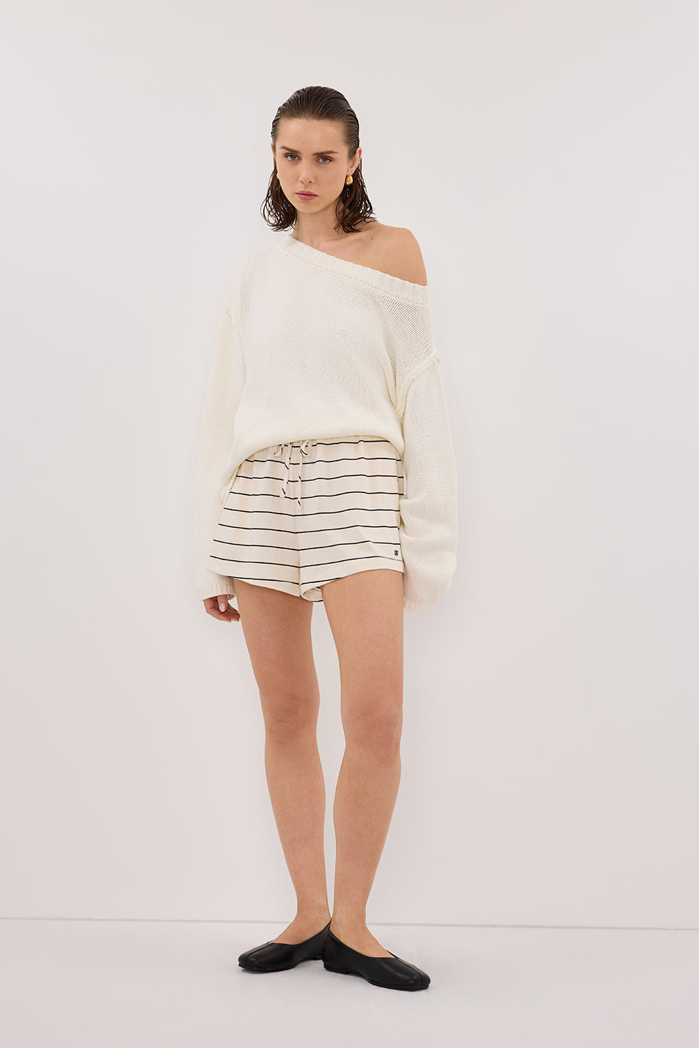 ESME OFF WHITE STRIPE SHORT Clothing DISSH Boutiques XS OFF WHITE 