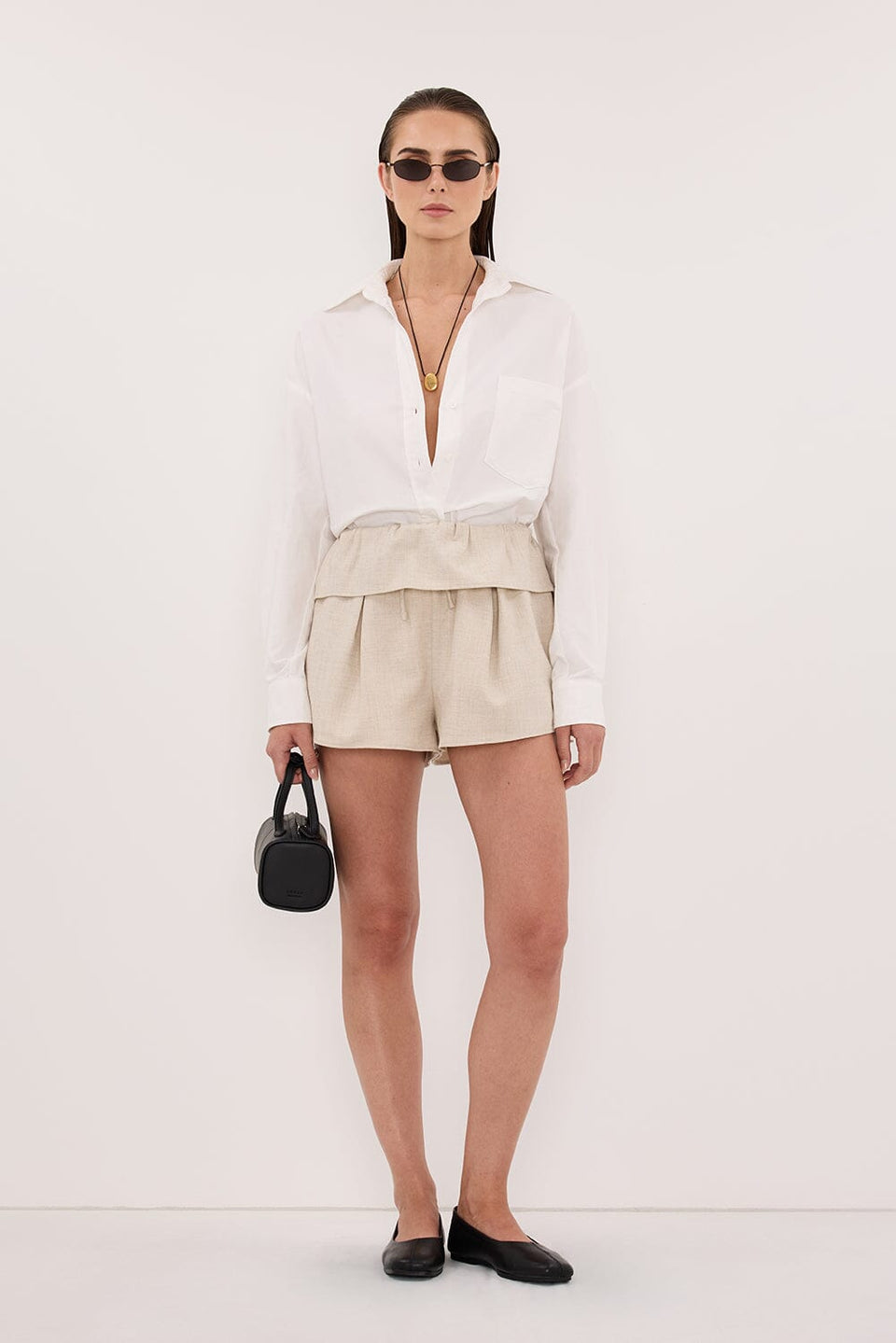 CYRUS NATURAL MARLE FISHERMAN SHORT Clothing DISSH Boutiques 6 NATURAL 