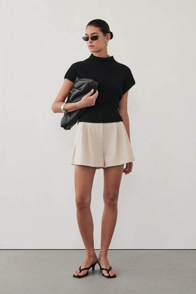 Aude wearing CYRUS NATURAL TAILORED SHORT