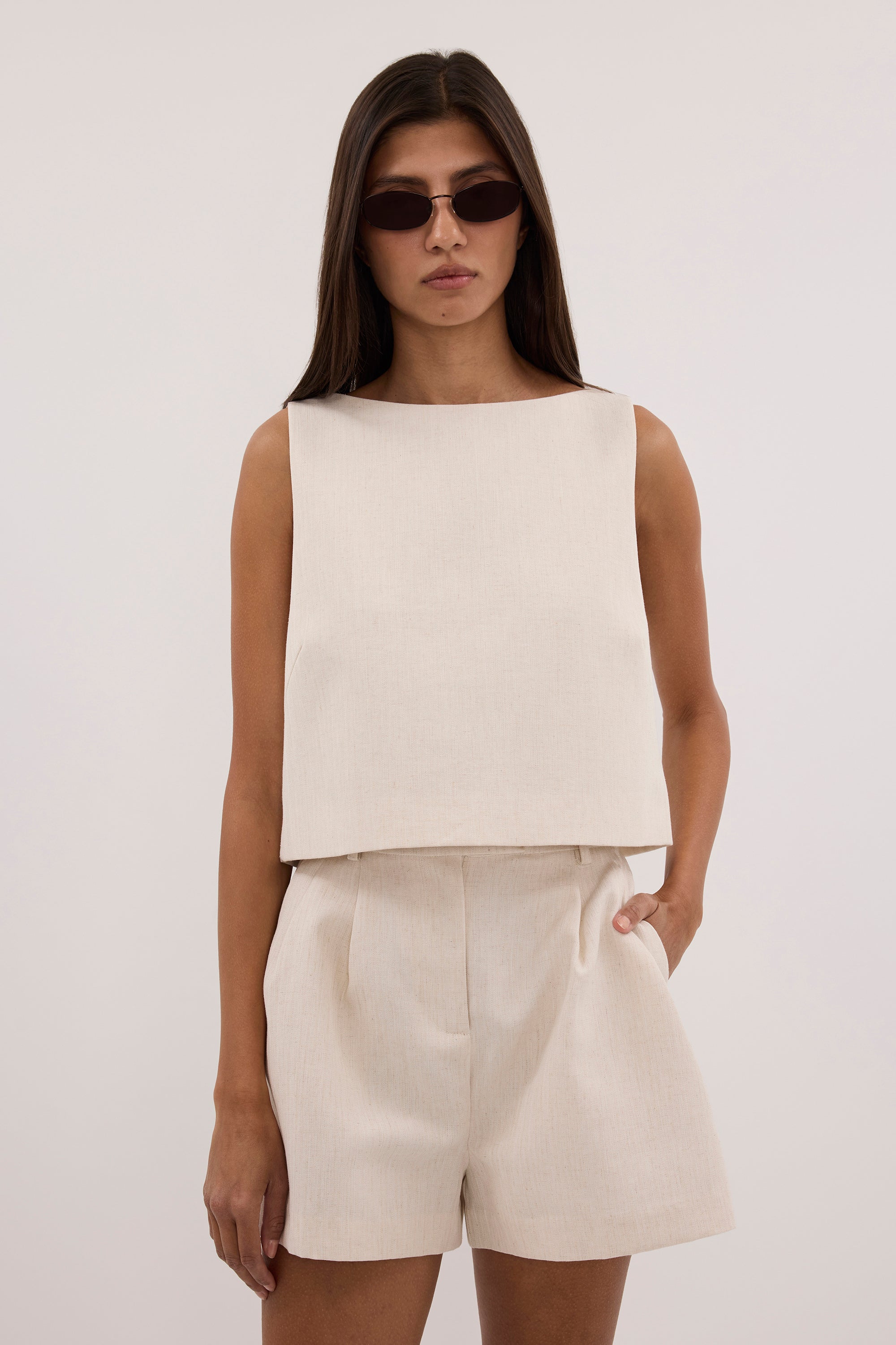 ROSALIE CREAM MARLE TAILORED SHORT