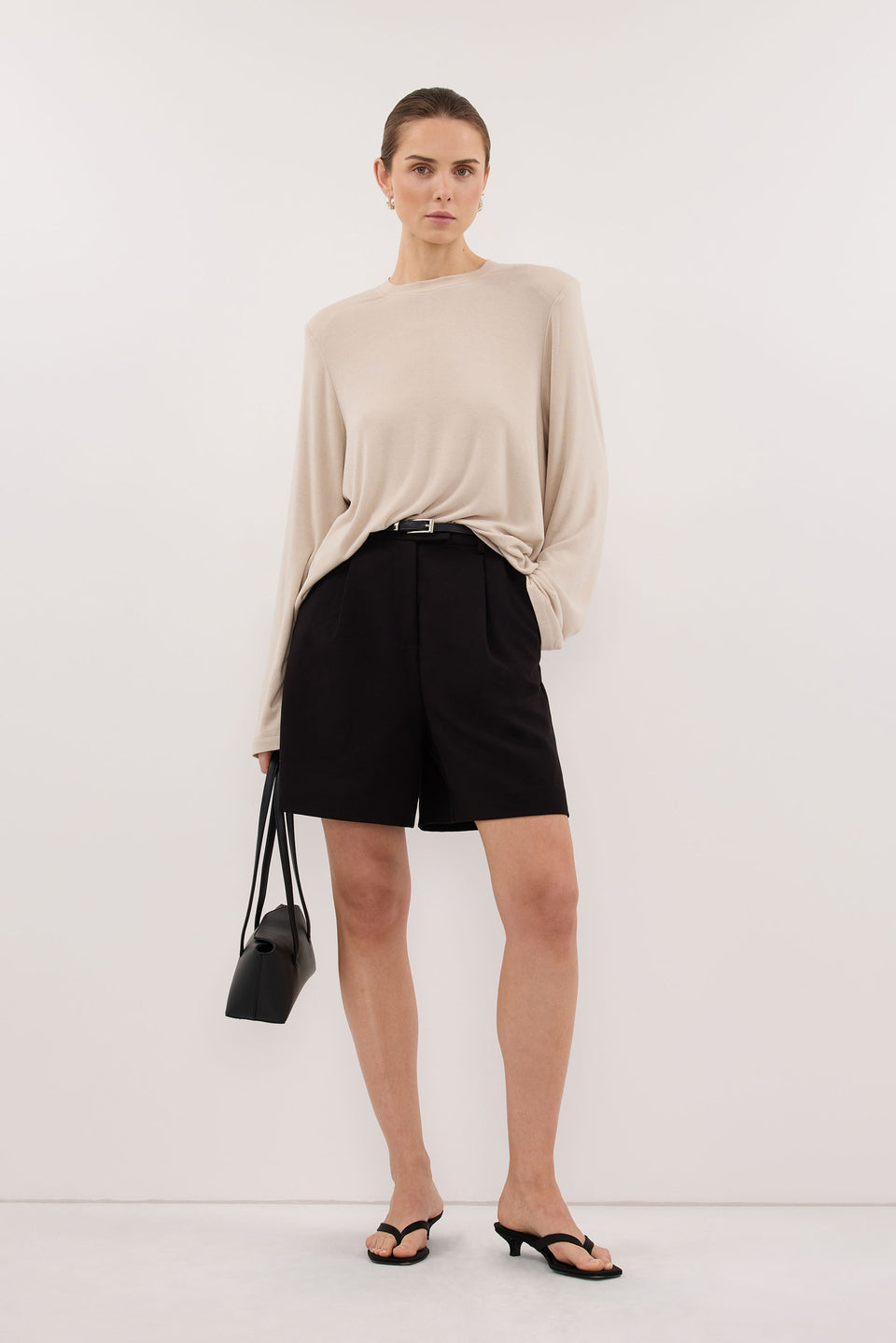 SOLENE BLACK BERMUDA SHORT - PRE ORDER