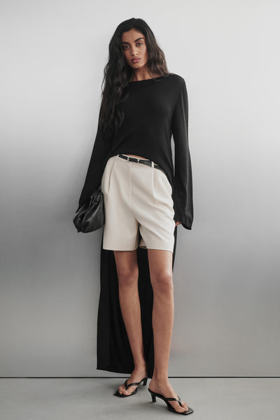 Anaya  wearing SOLENE CREAM BERMUDA SHORT