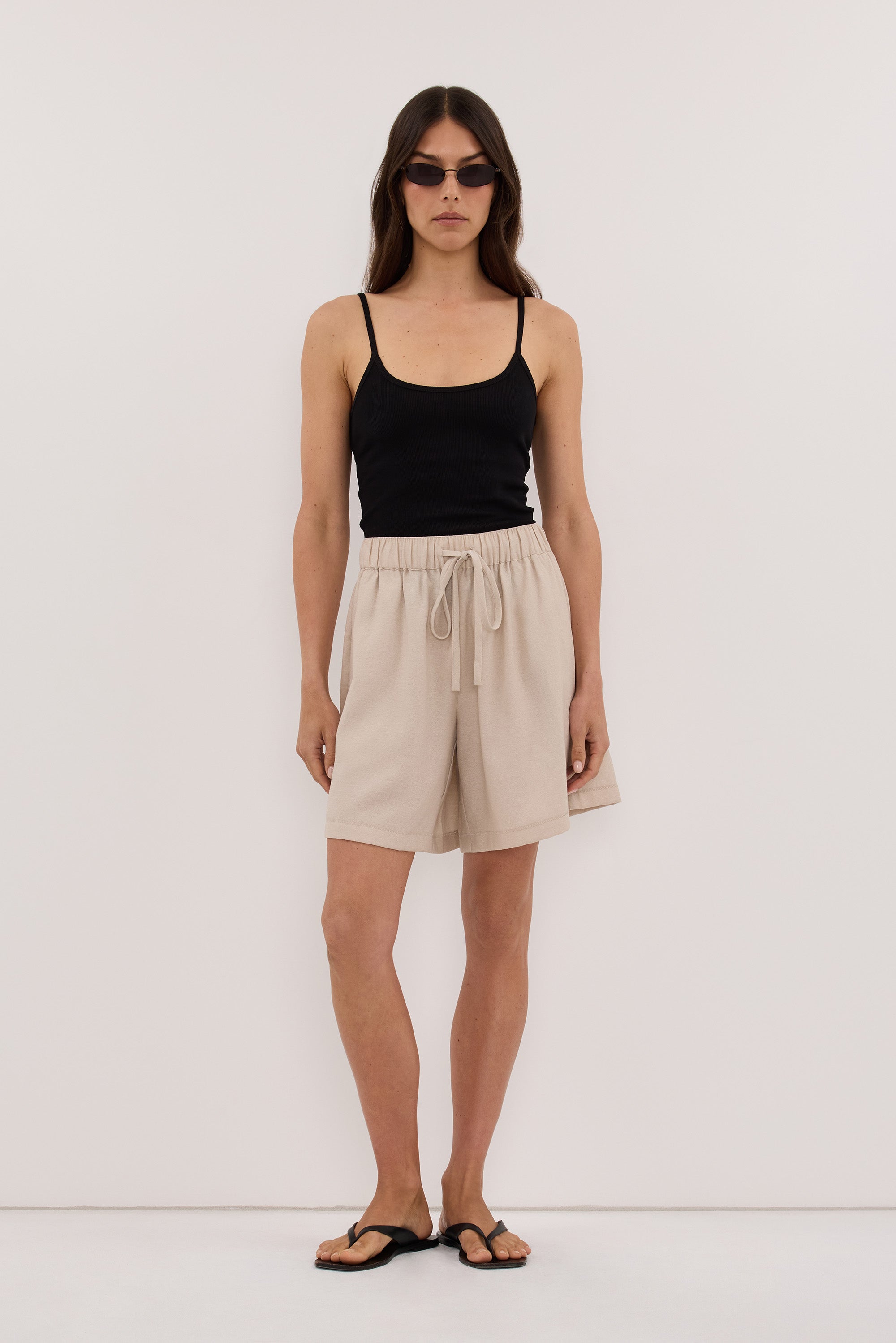 CALIA BONE DRAWSTRING BERMUDA SHORT