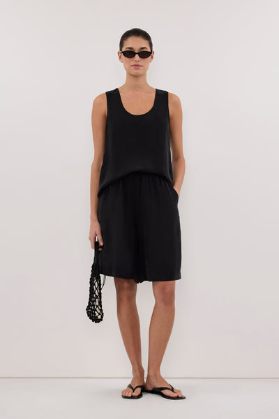 Aude wearing ALICE BLACK CUPRO BERMUDA SHORT