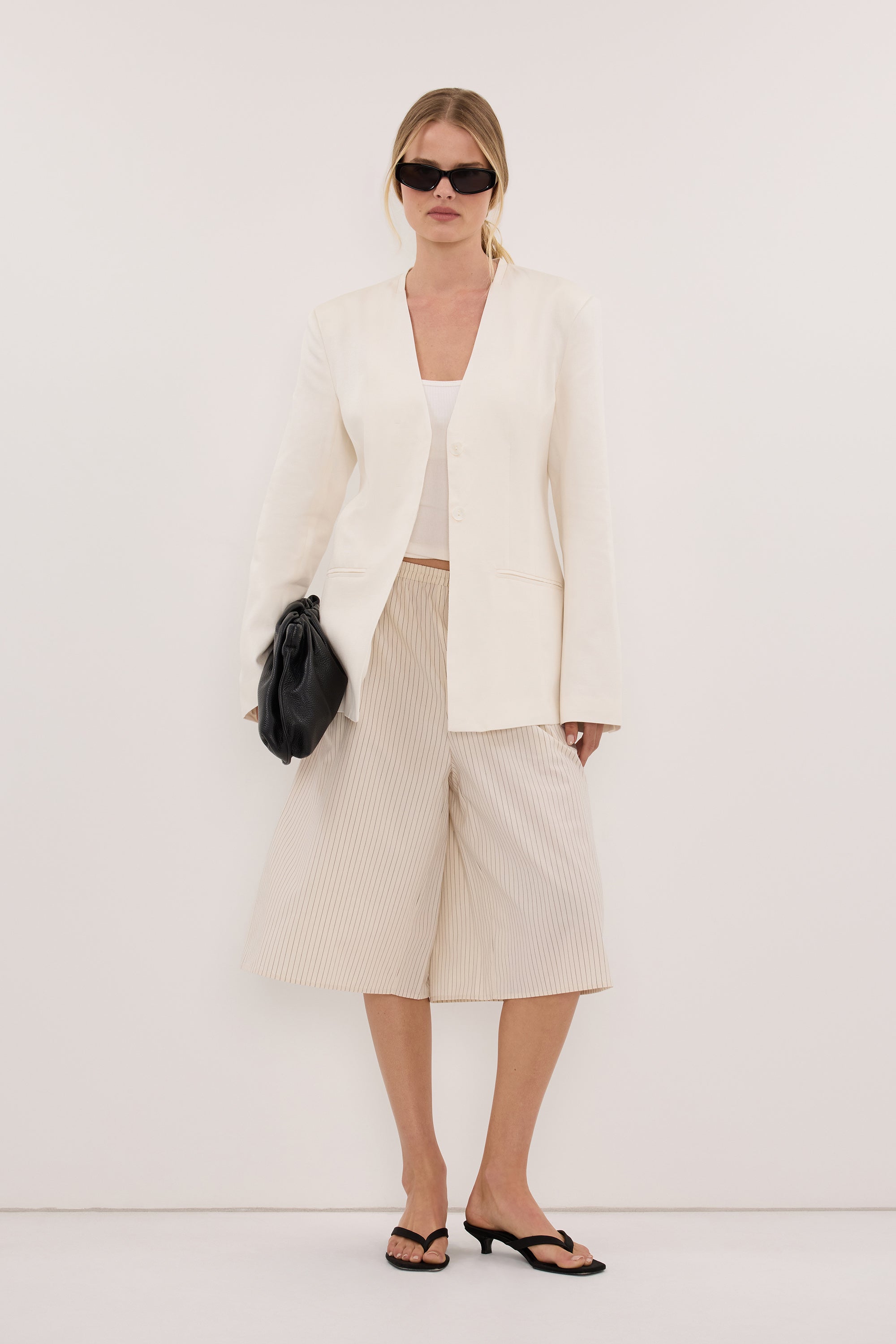 LEIGH CREAM BERMUDA COTTON SHORT