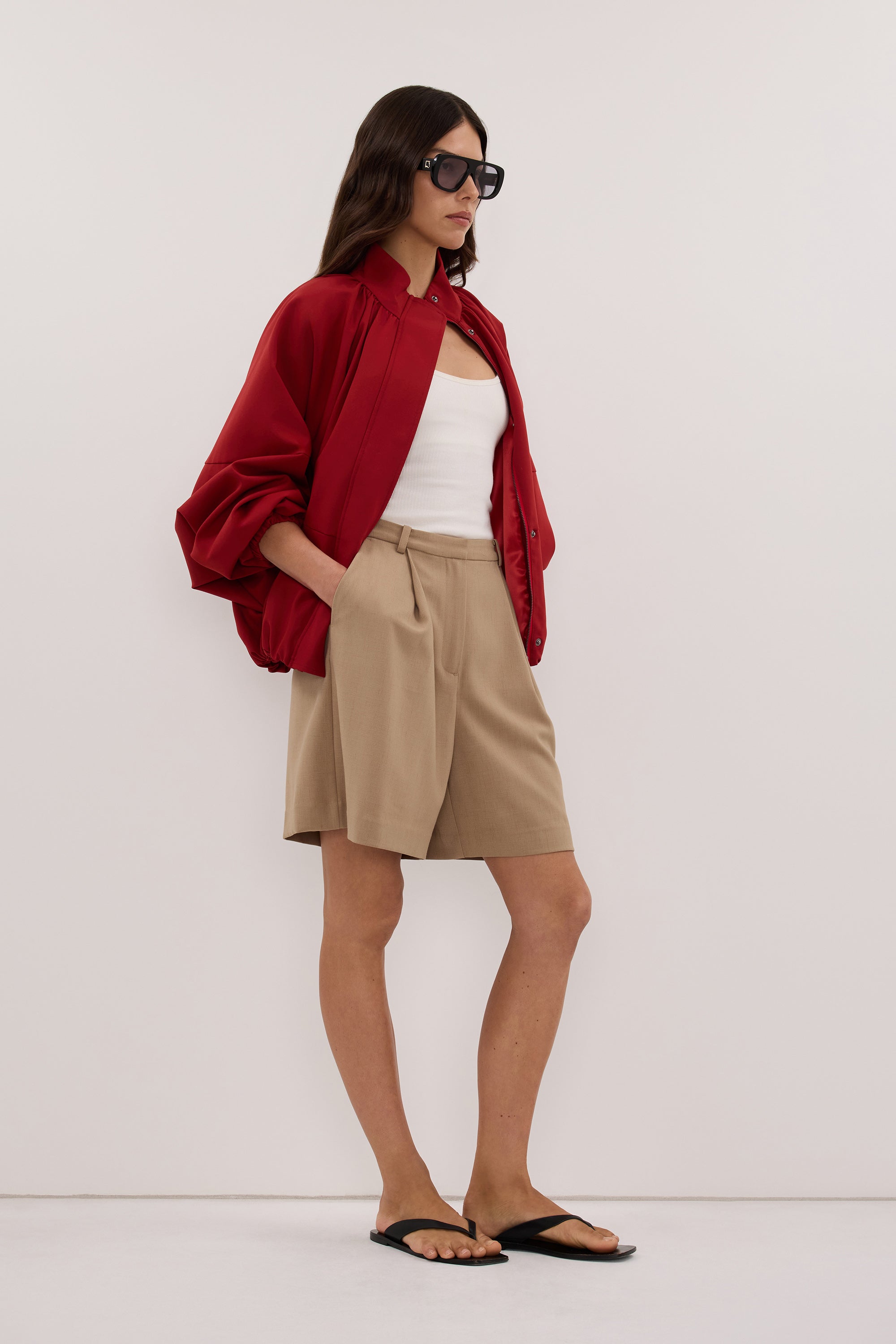 HALINA WHEAT TAILORED BERMUDA SHORT - PRE ORDER