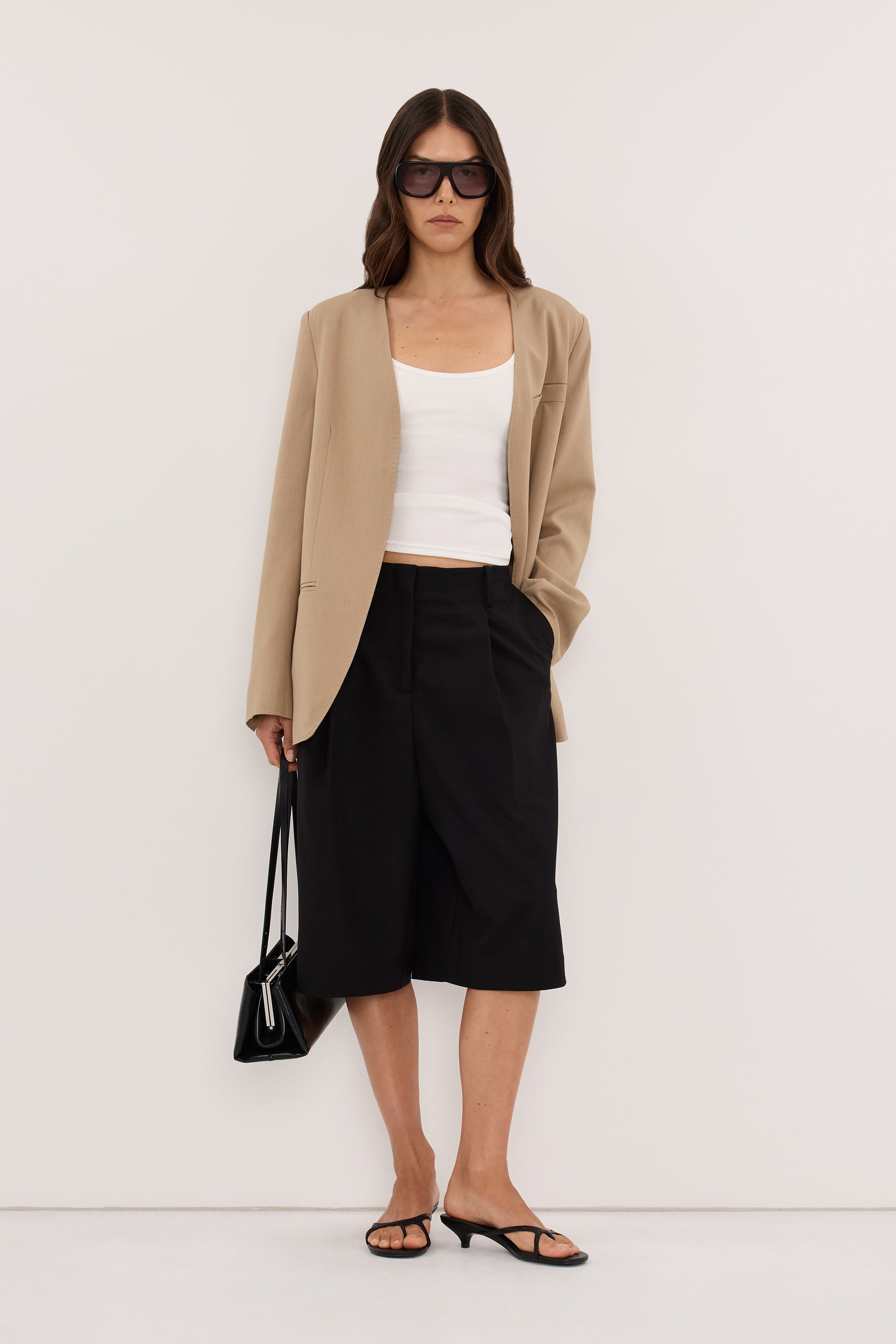 ROMY BLACK LONGLINE BERMUDA SHORT