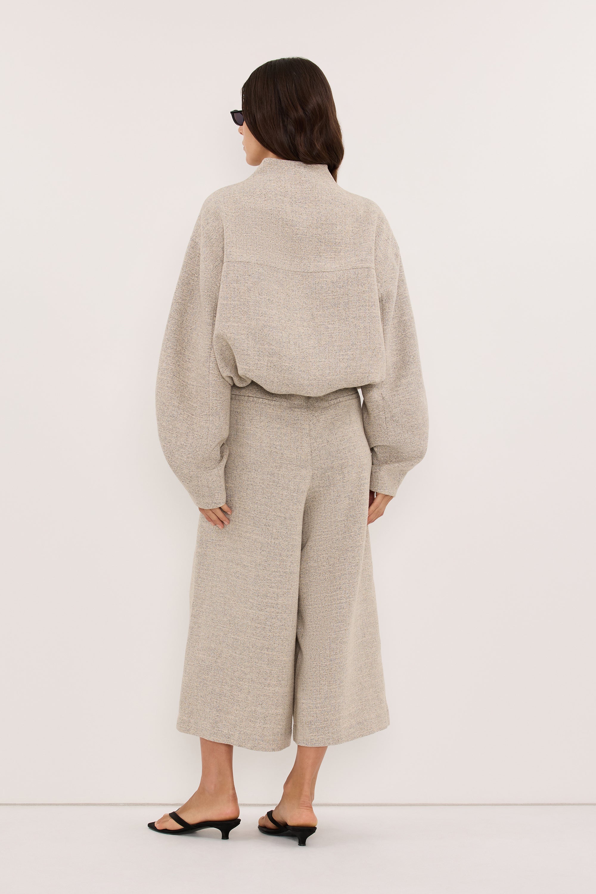 FINN OAT BASKETWEAVE CULOTTE PANT