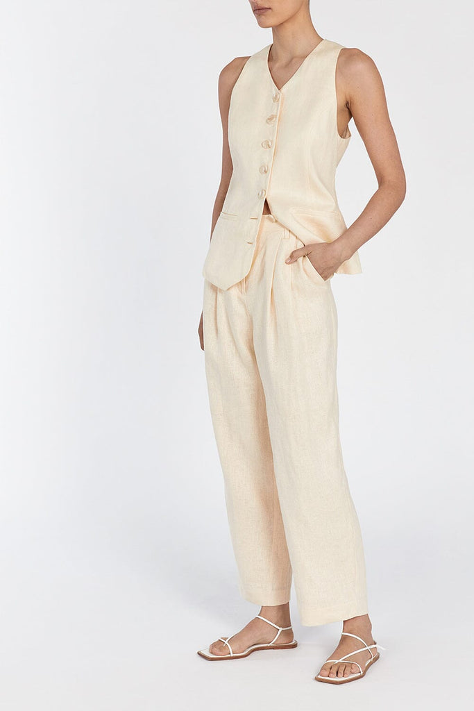 BILLY LEMON LINEN TAPERED PANT Dissh