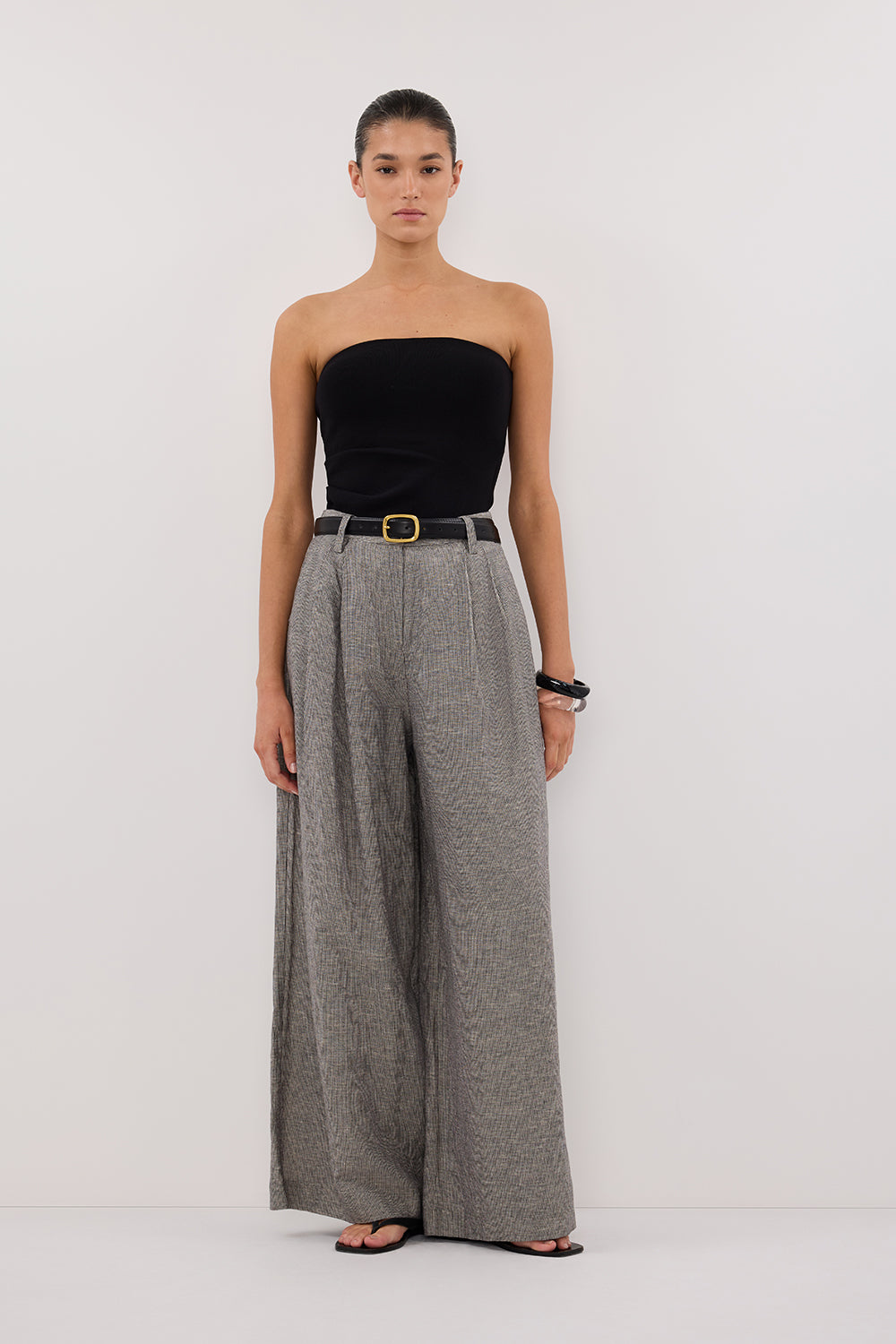 ELIAS CHARCOAL LINEN BLEND PANT Clothing DISSH Boutiques 