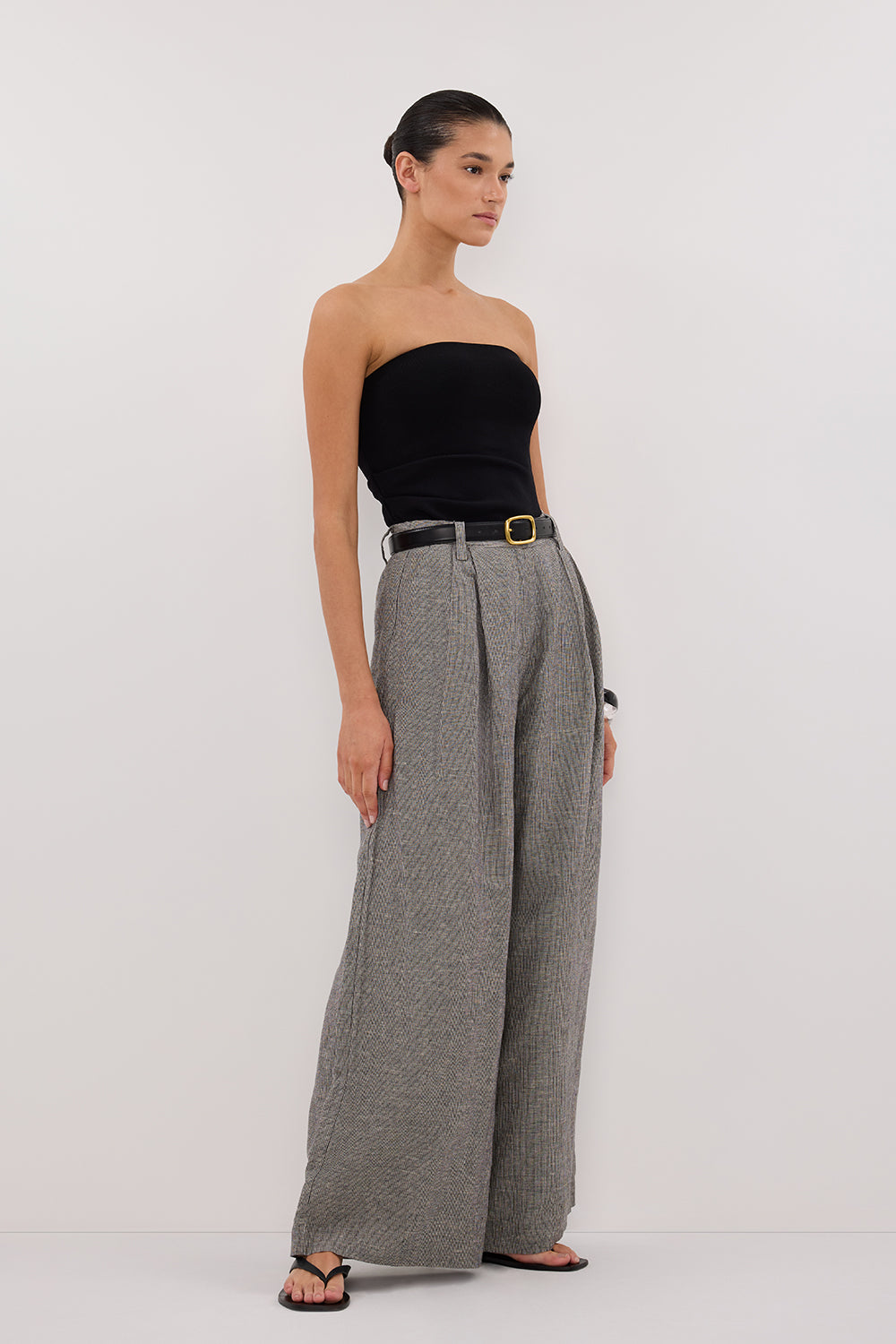 ELIAS CHARCOAL LINEN BLEND PANT Clothing DISSH Boutiques 