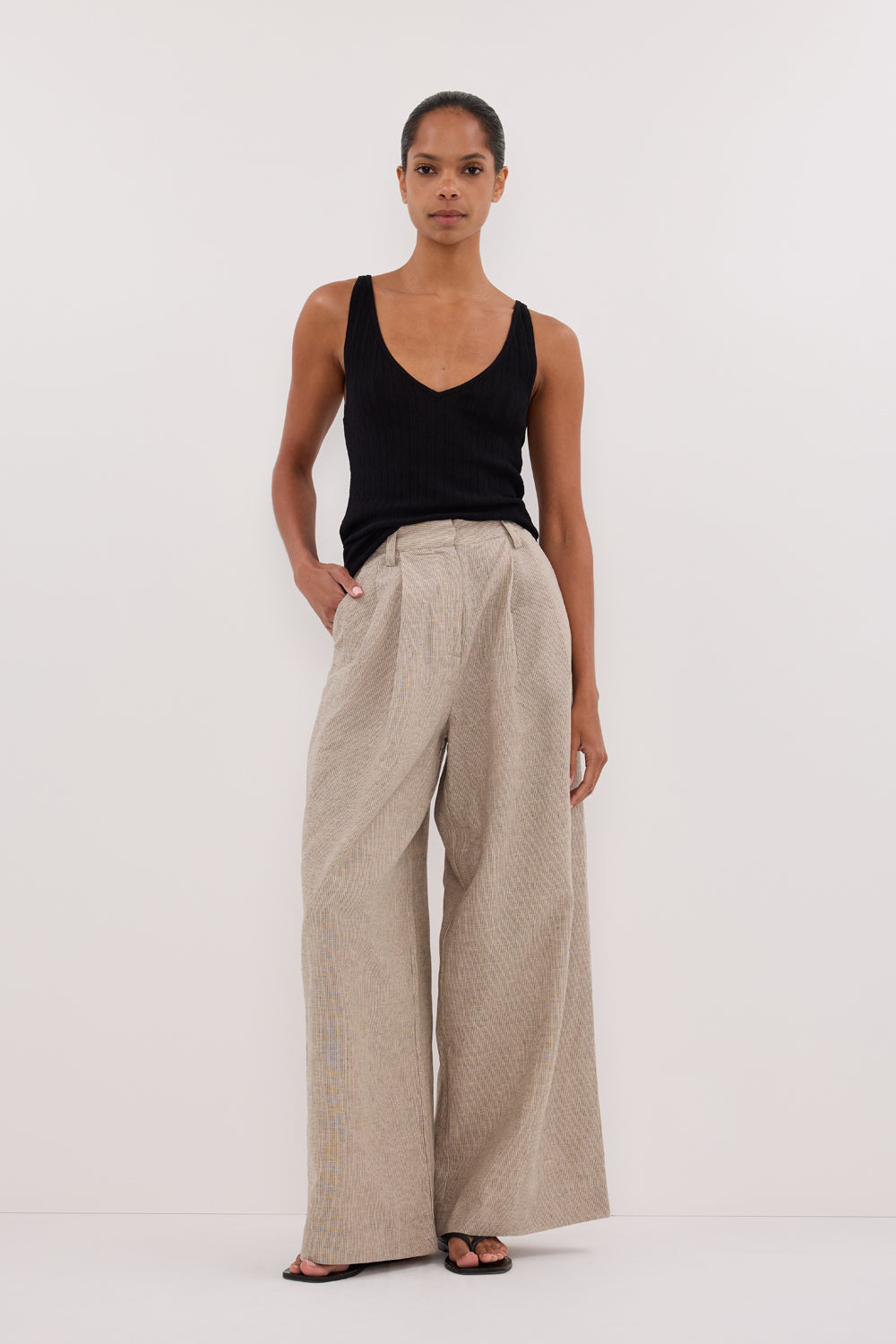 ELIAS OAT LINEN BLEND PANT Clothing DISSH Boutiques 