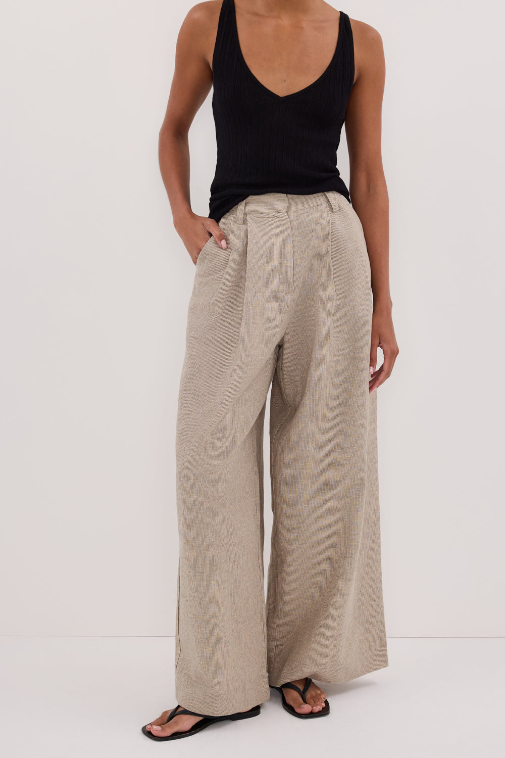 ELIAS OAT LINEN BLEND PANT Clothing DISSH Boutiques 