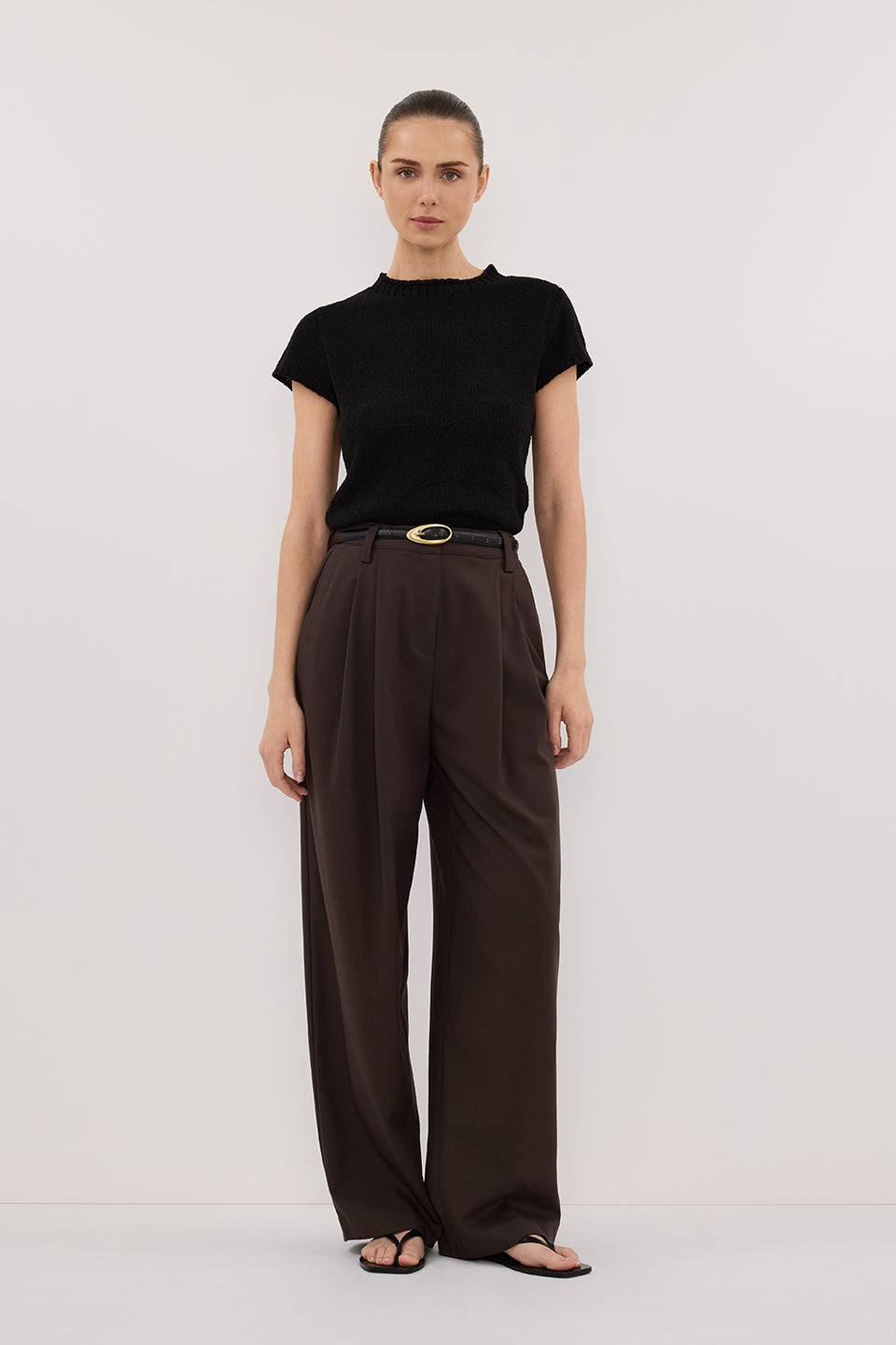 EDEN BITTER CHOC TAILORED PANT Clothing DISSH Boutiques 6 BITTER CHOCOLATE 