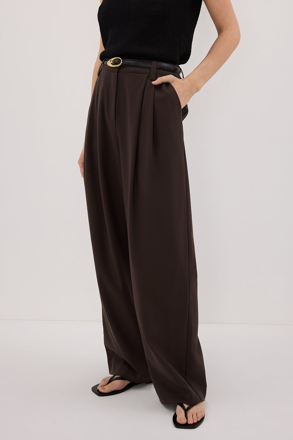 EDEN BITTER CHOC TAILORED PANT Clothing DISSH Boutiques 