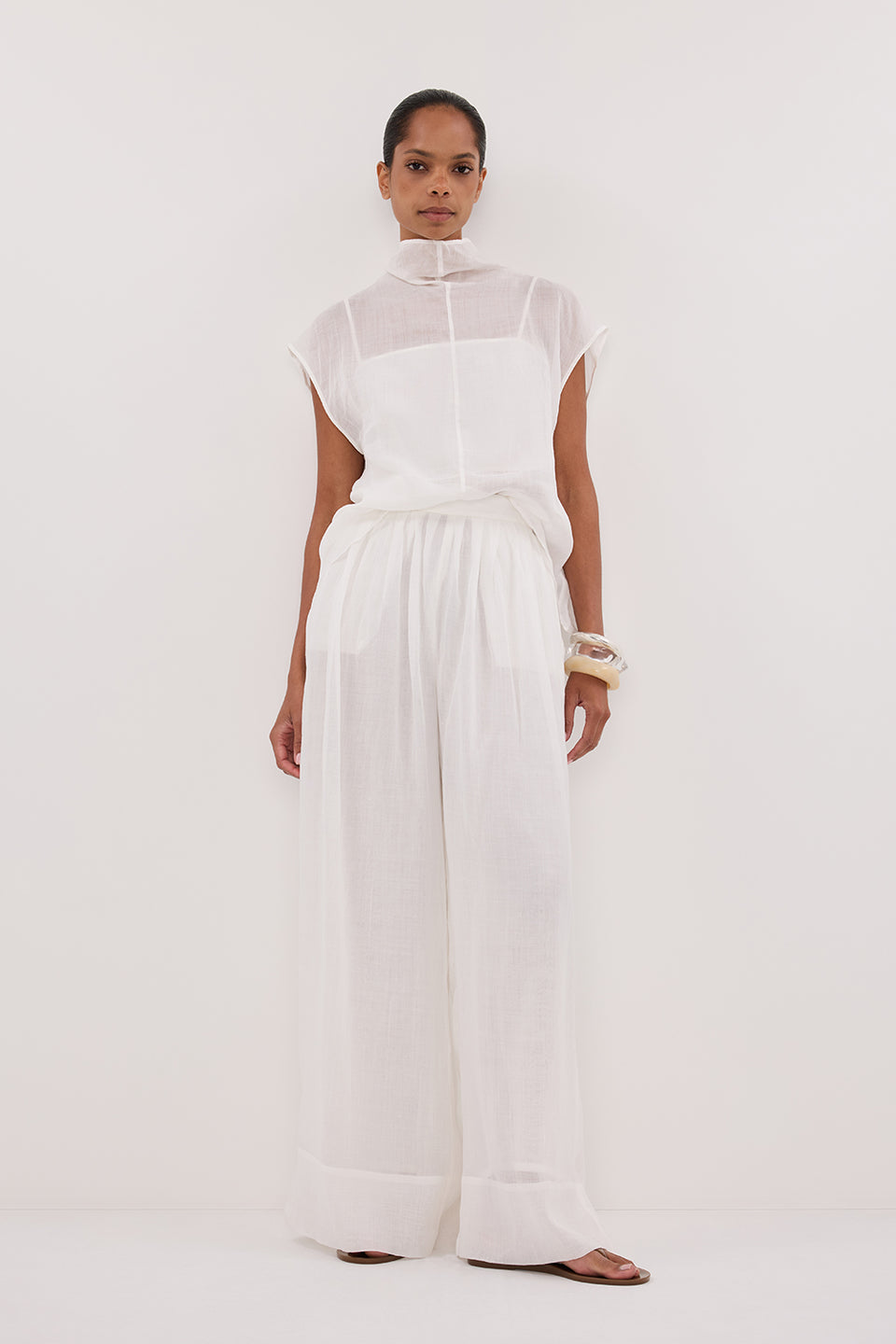 CARMEL WHITE RAMIE PANT Clothing DISSH Boutiques 