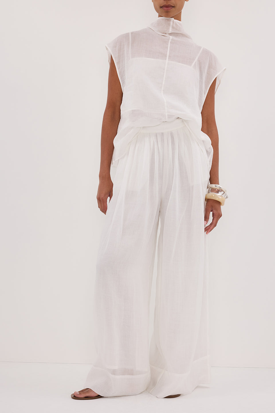 CARMEL WHITE RAMIE PANT Clothing DISSH Boutiques 